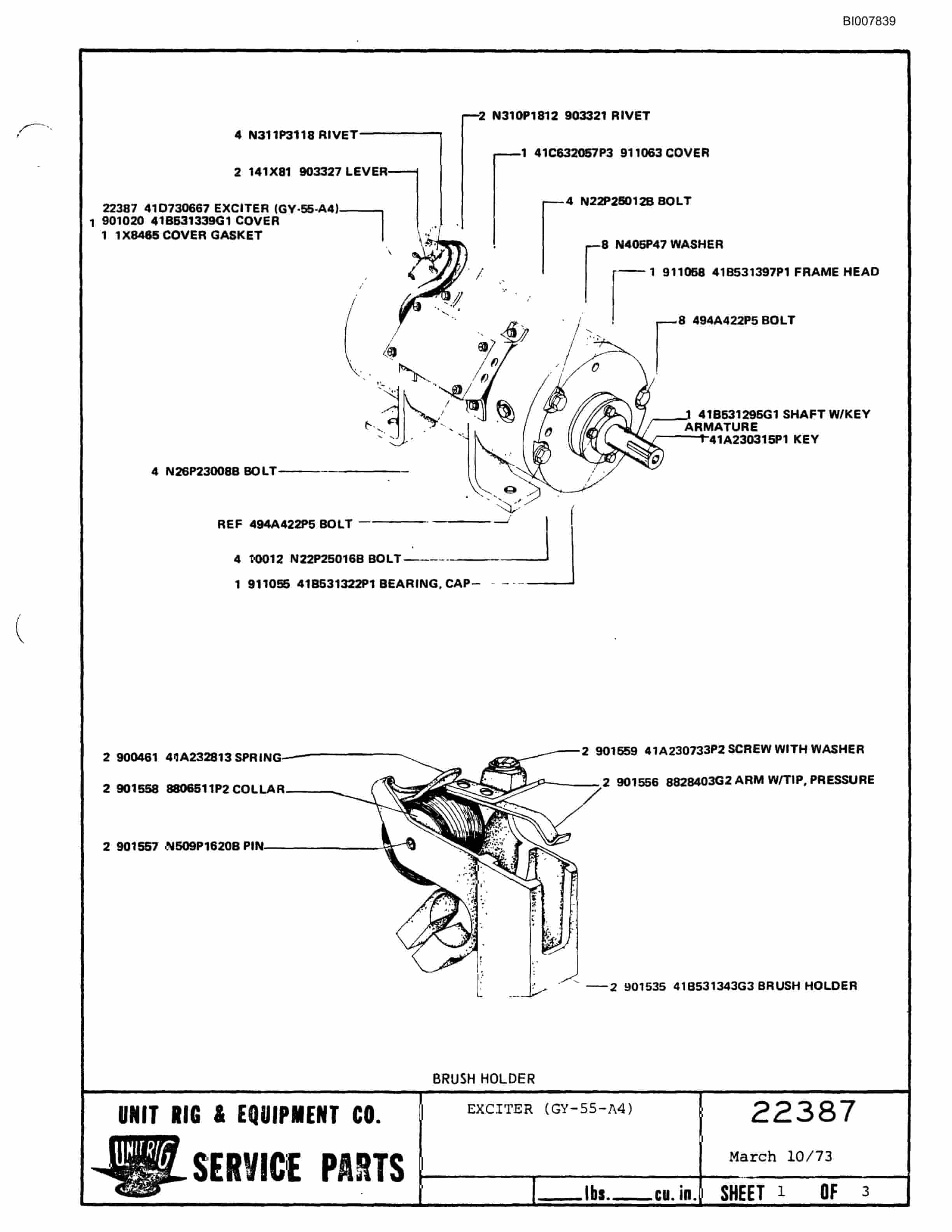 Bucyrus M-120 Assembly Parts Catalog BI007839-4