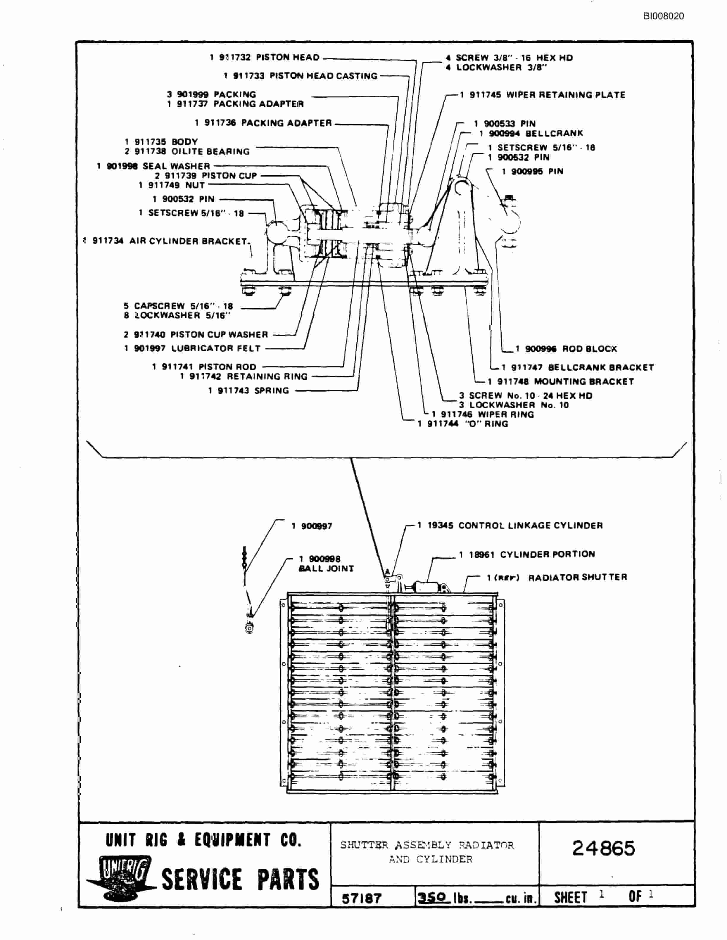 Bucyrus M-120 Assembly Parts Catalog BI008020-4