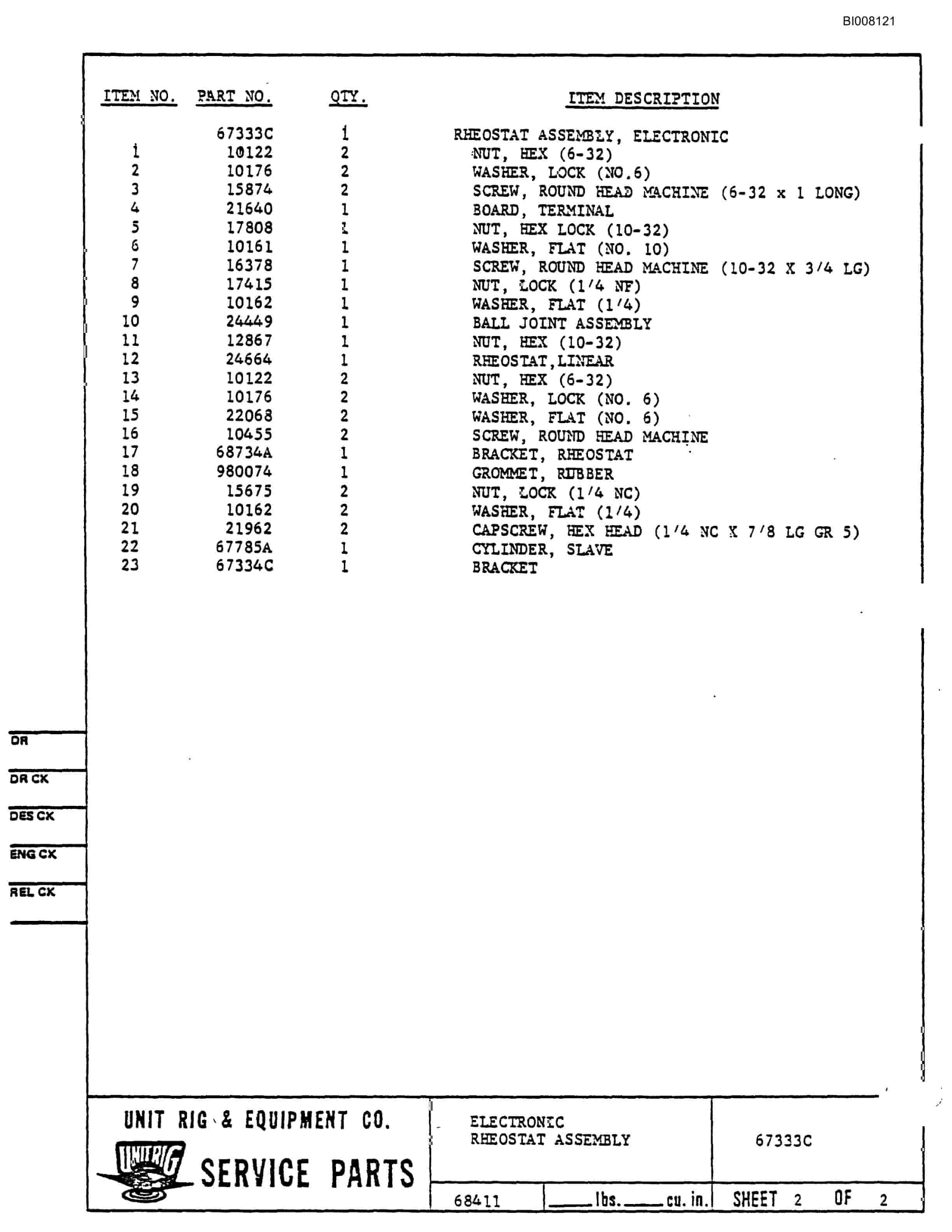 Bucyrus M-120 Assembly Parts Catalog BI008121-4