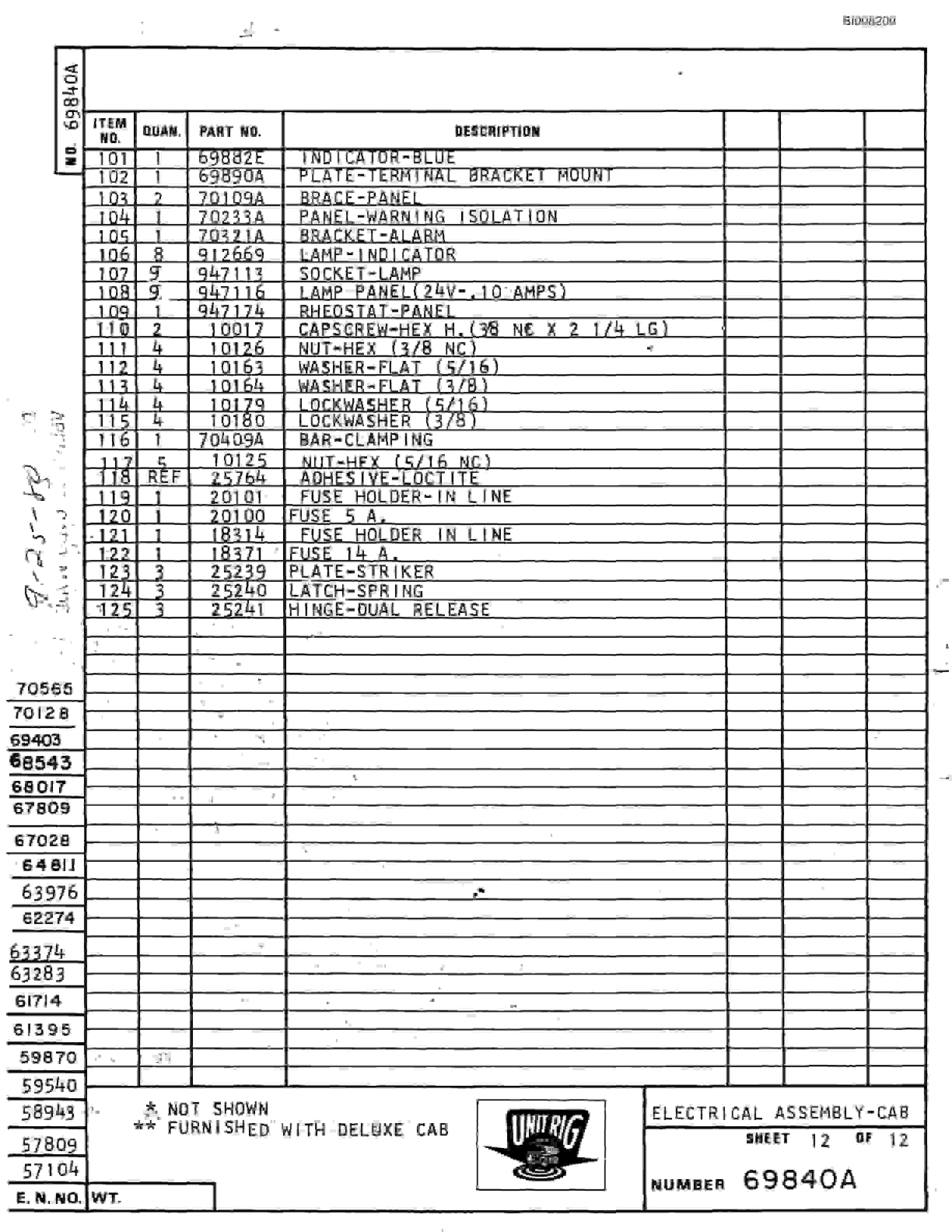 Bucyrus M-120 Assembly Parts Catalog BI008209-2