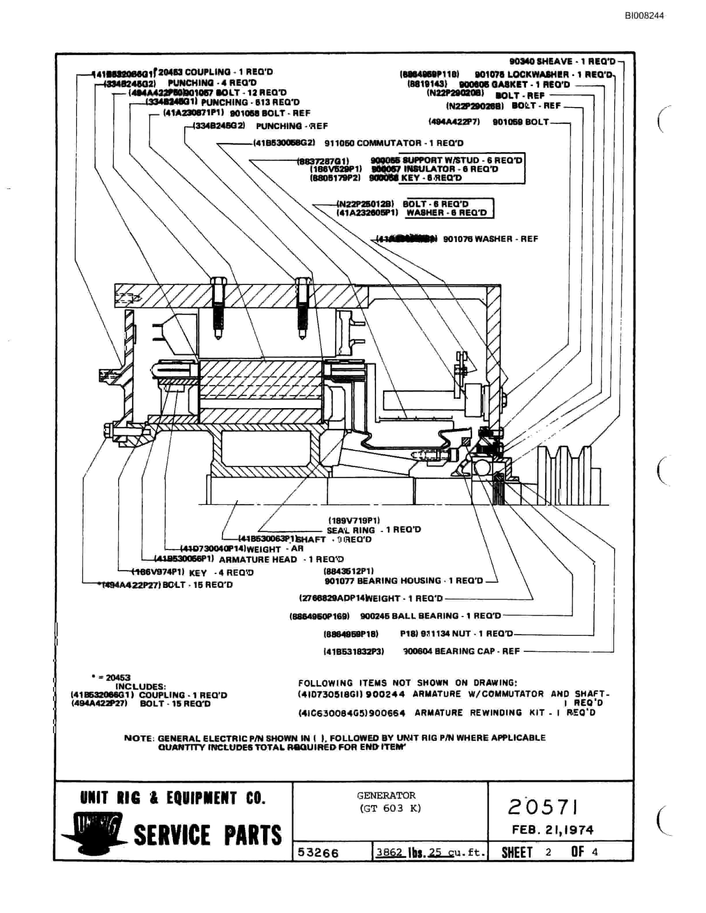 Bucyrus M-120 Assembly Parts Catalog BI008244-3