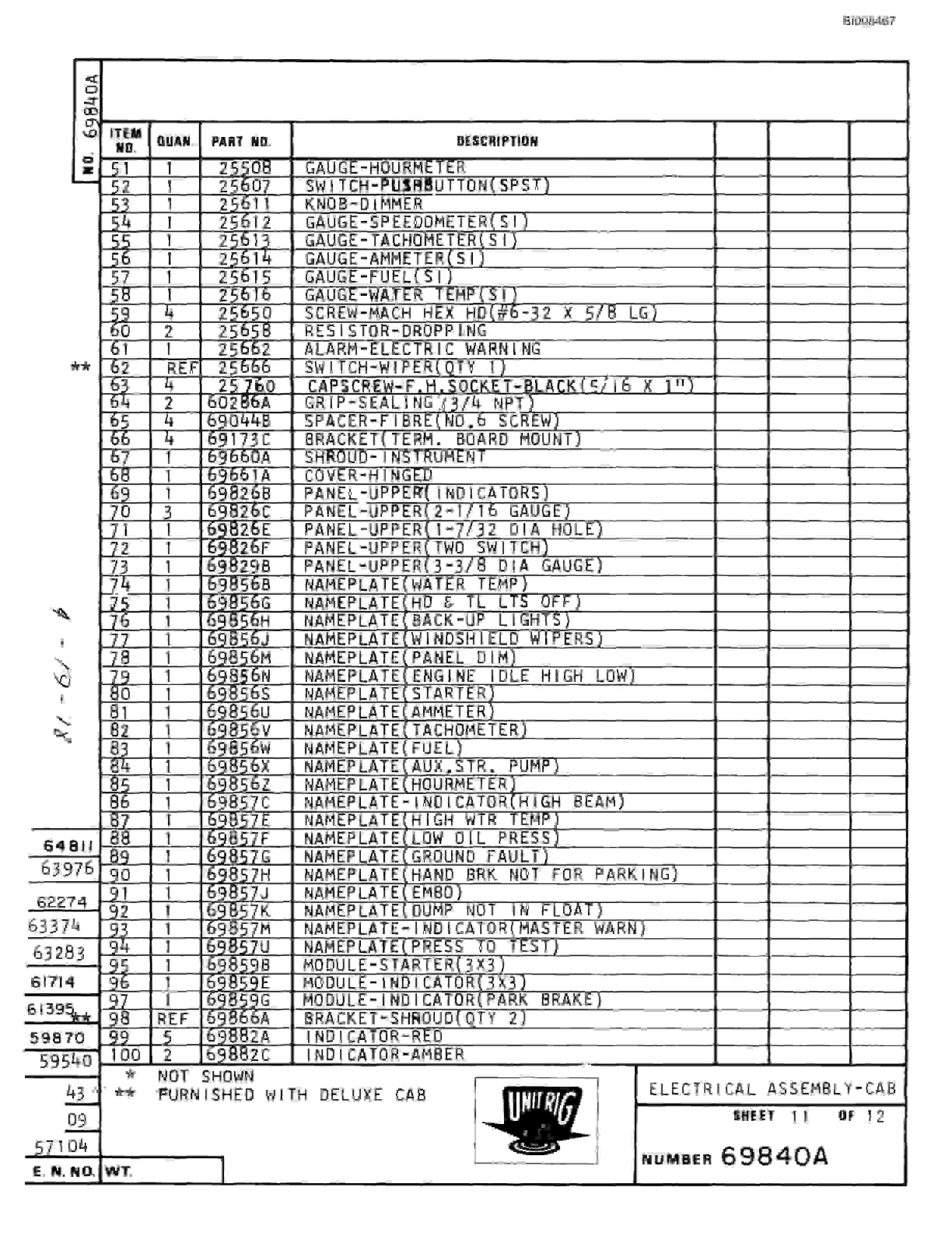 Bucyrus M-120 Assembly Parts Catalog BI008467-2