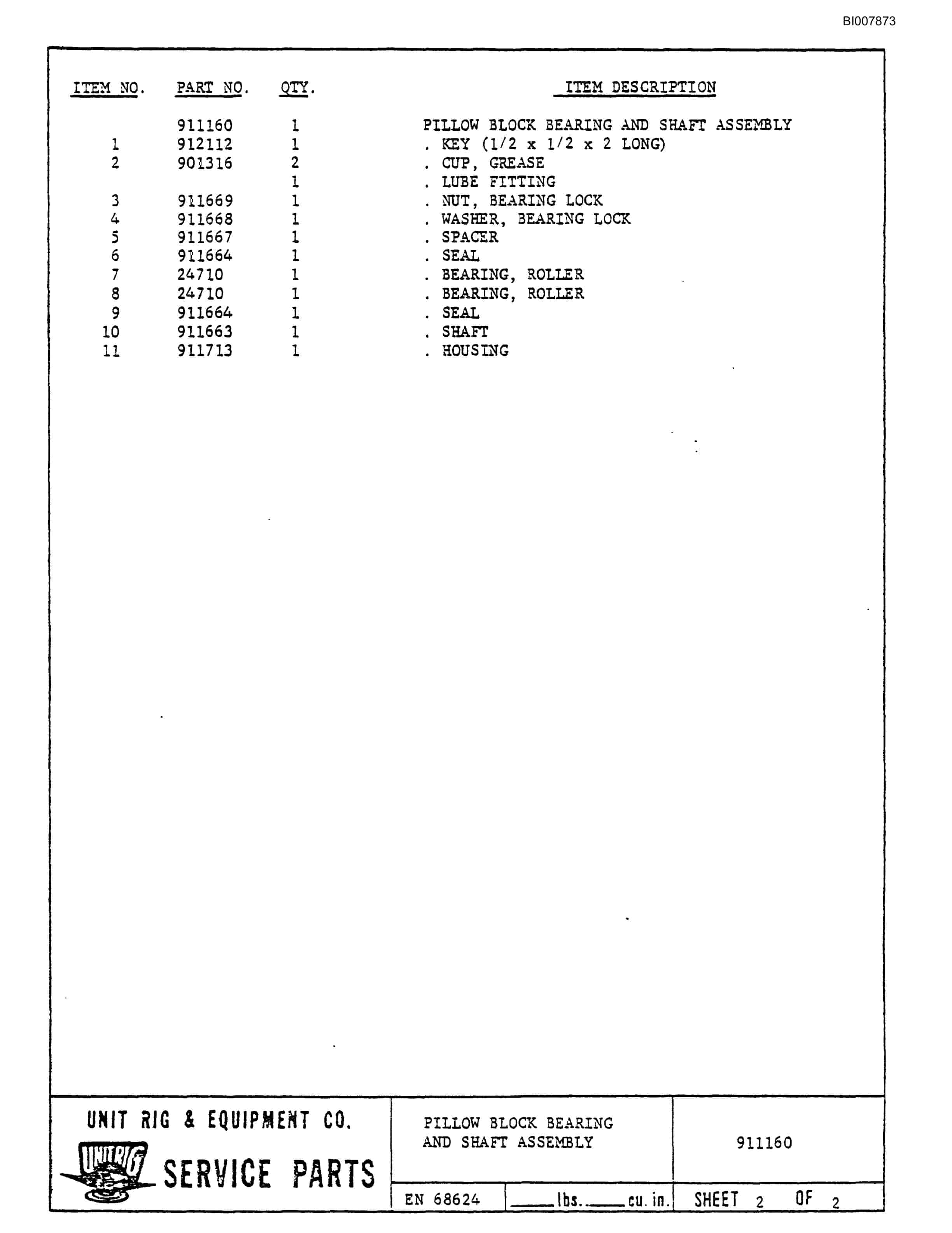 Bucyrus M-120 Illustrated Parts Catalog BI007873-5
