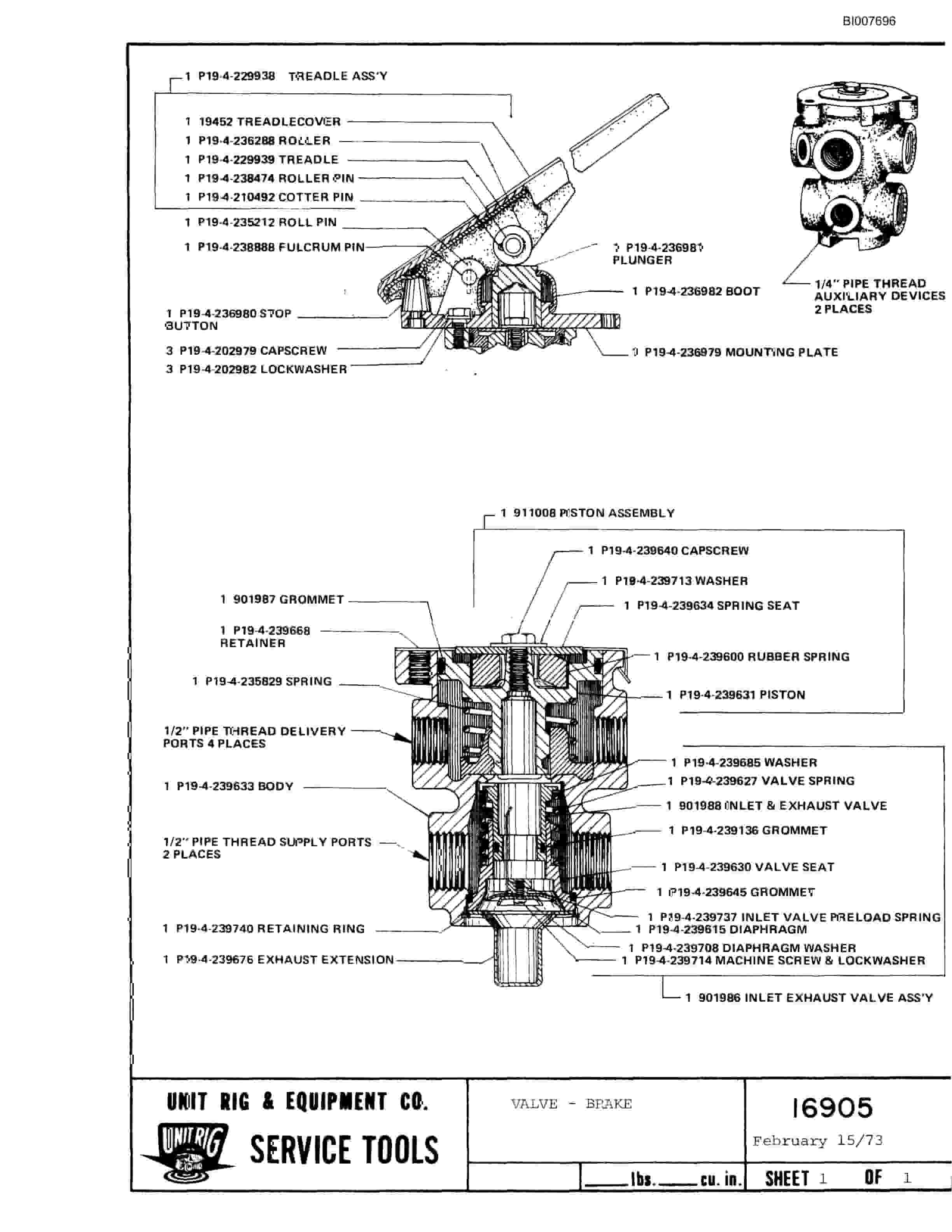 Bucyrus M-120 Parts Catalog BI007696-3