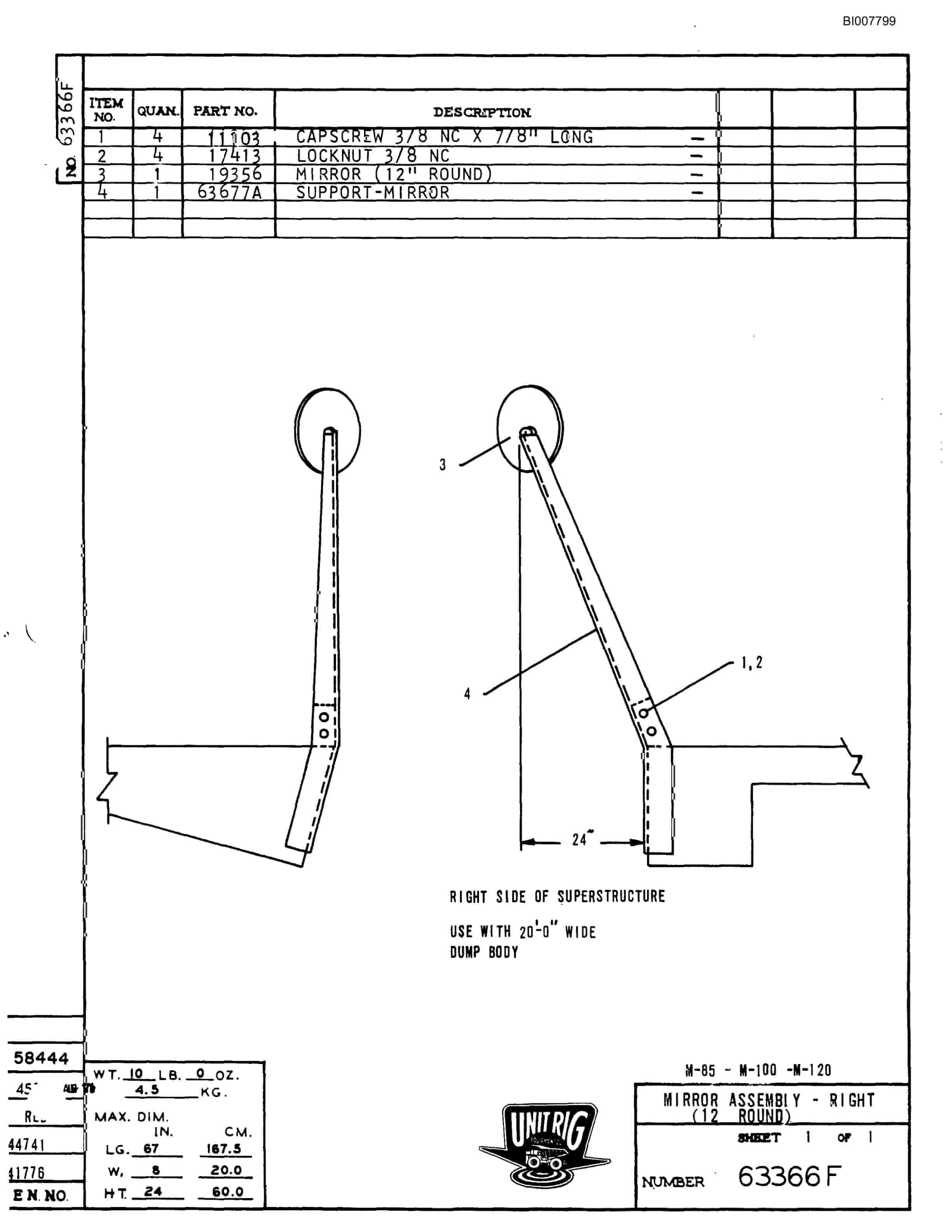 Bucyrus M-120 Parts Catalog BI007799-2