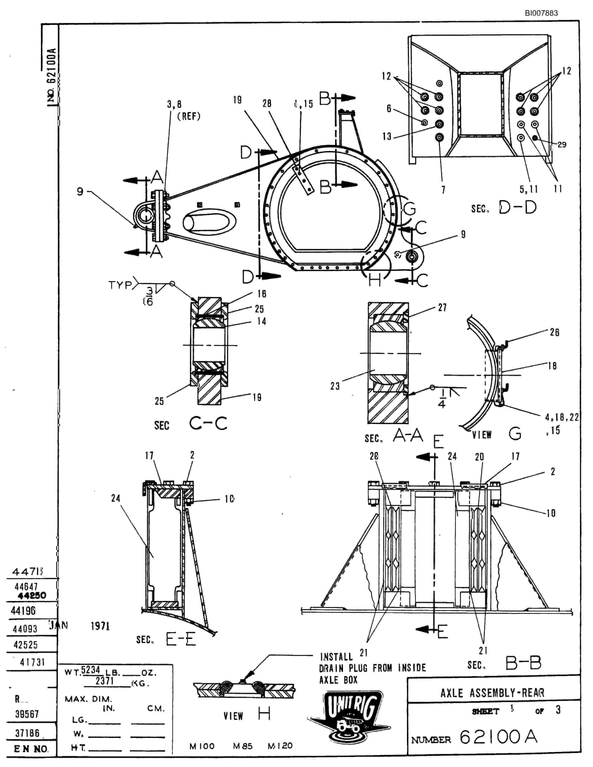 Bucyrus M-120 Parts Catalog BI007883-2