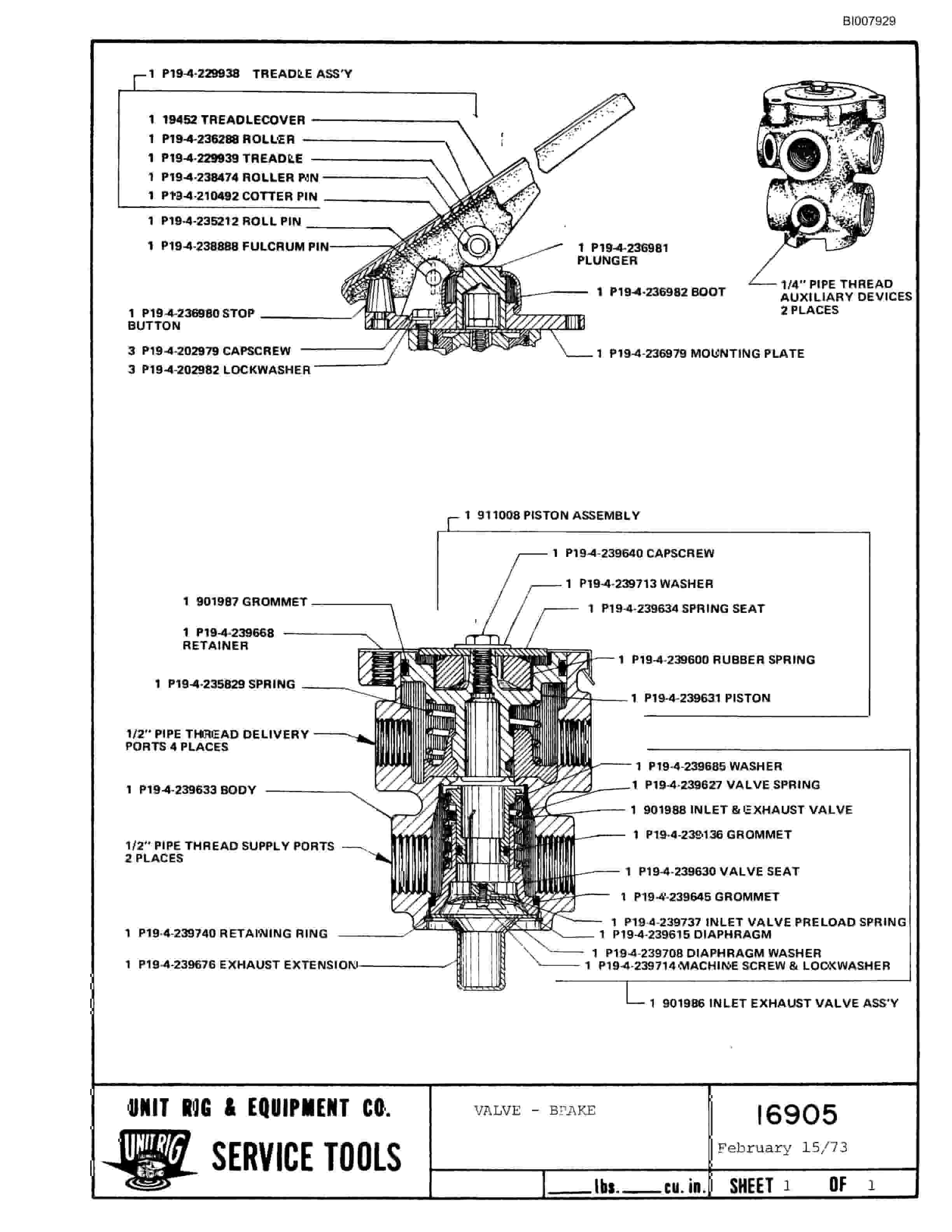 Bucyrus M-120 Parts Catalog BI007929-4