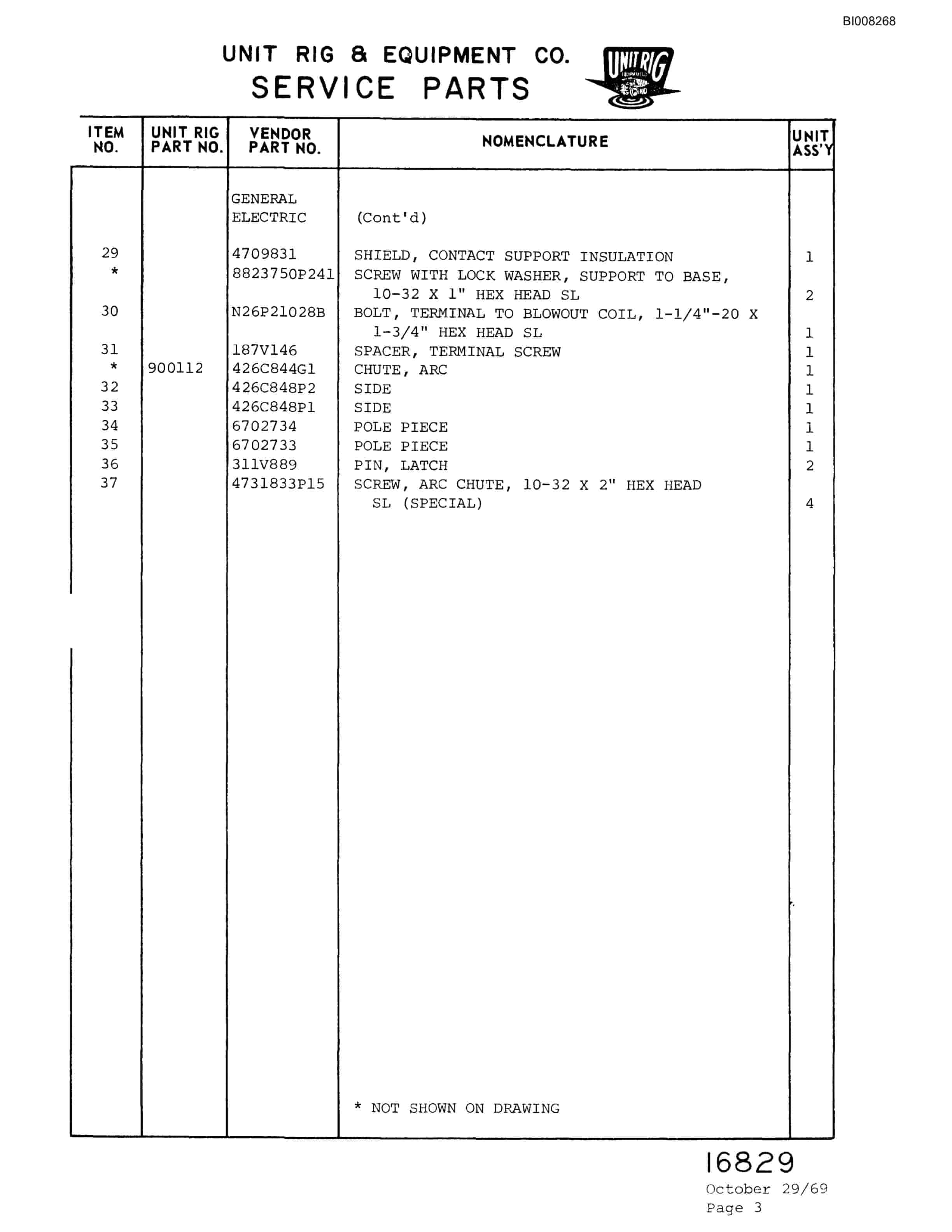 Bucyrus M-120 Parts Catalog BI008268-3