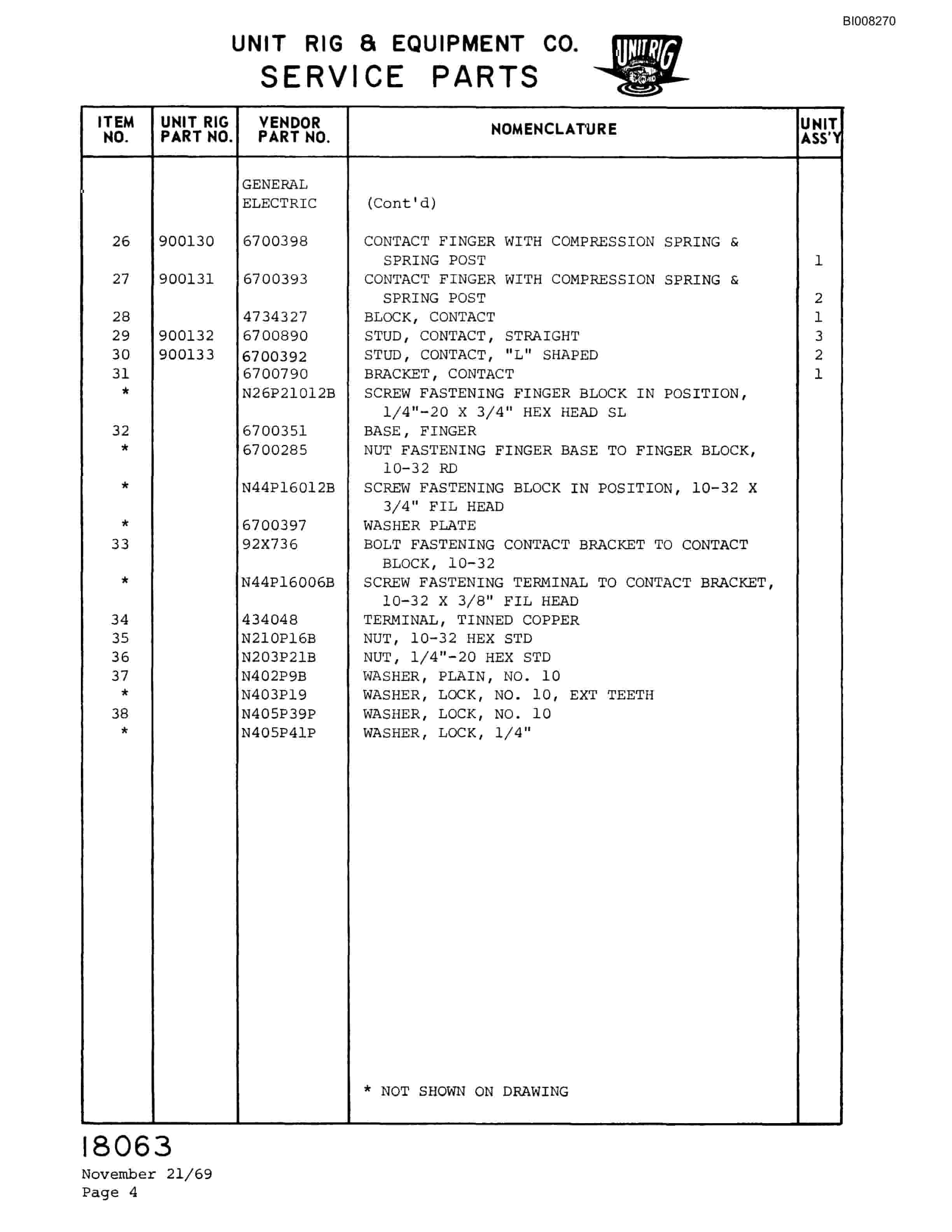 Bucyrus M-120 Parts Catalog BI008270-4