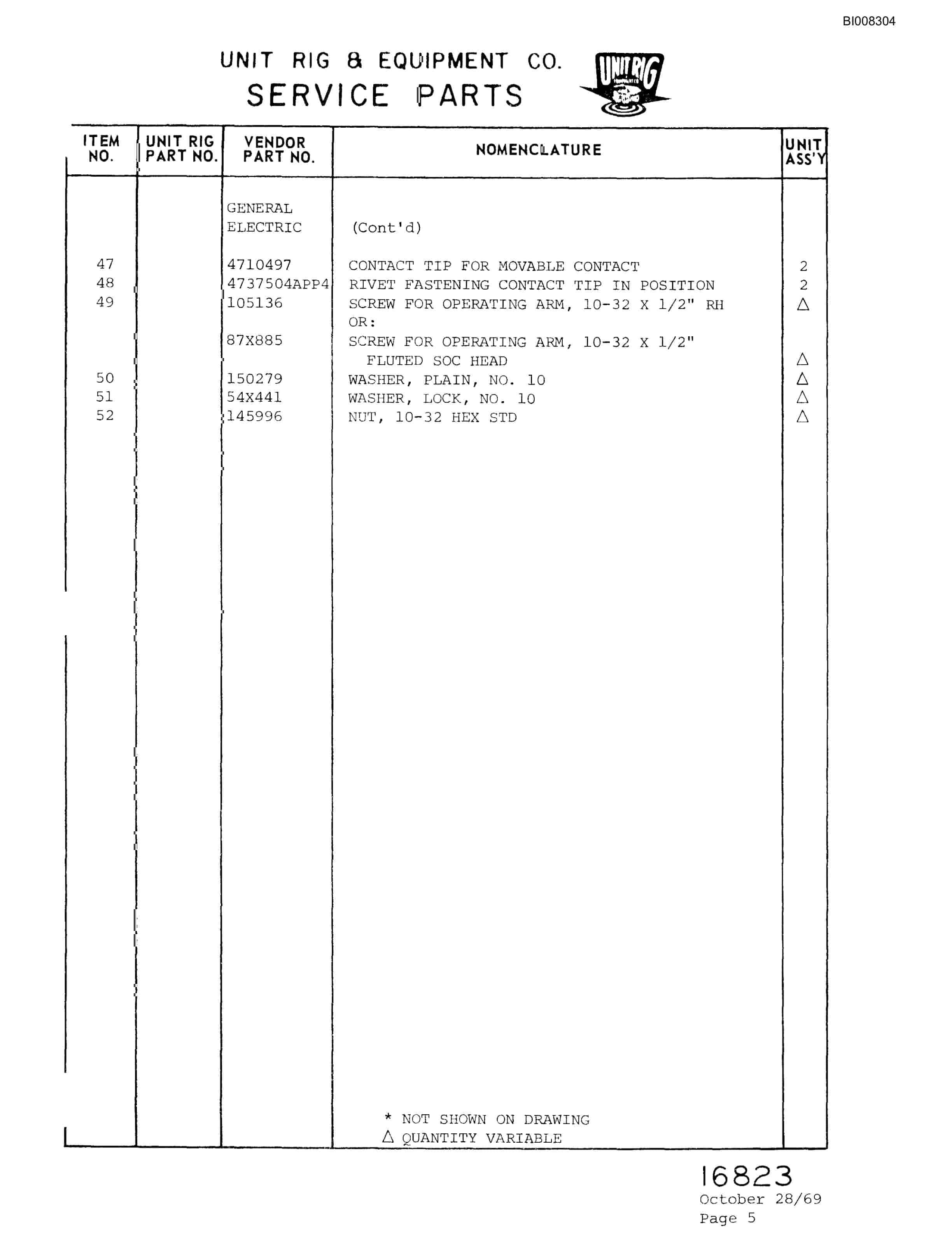 Bucyrus M-120 Parts Catalog BI008304-3