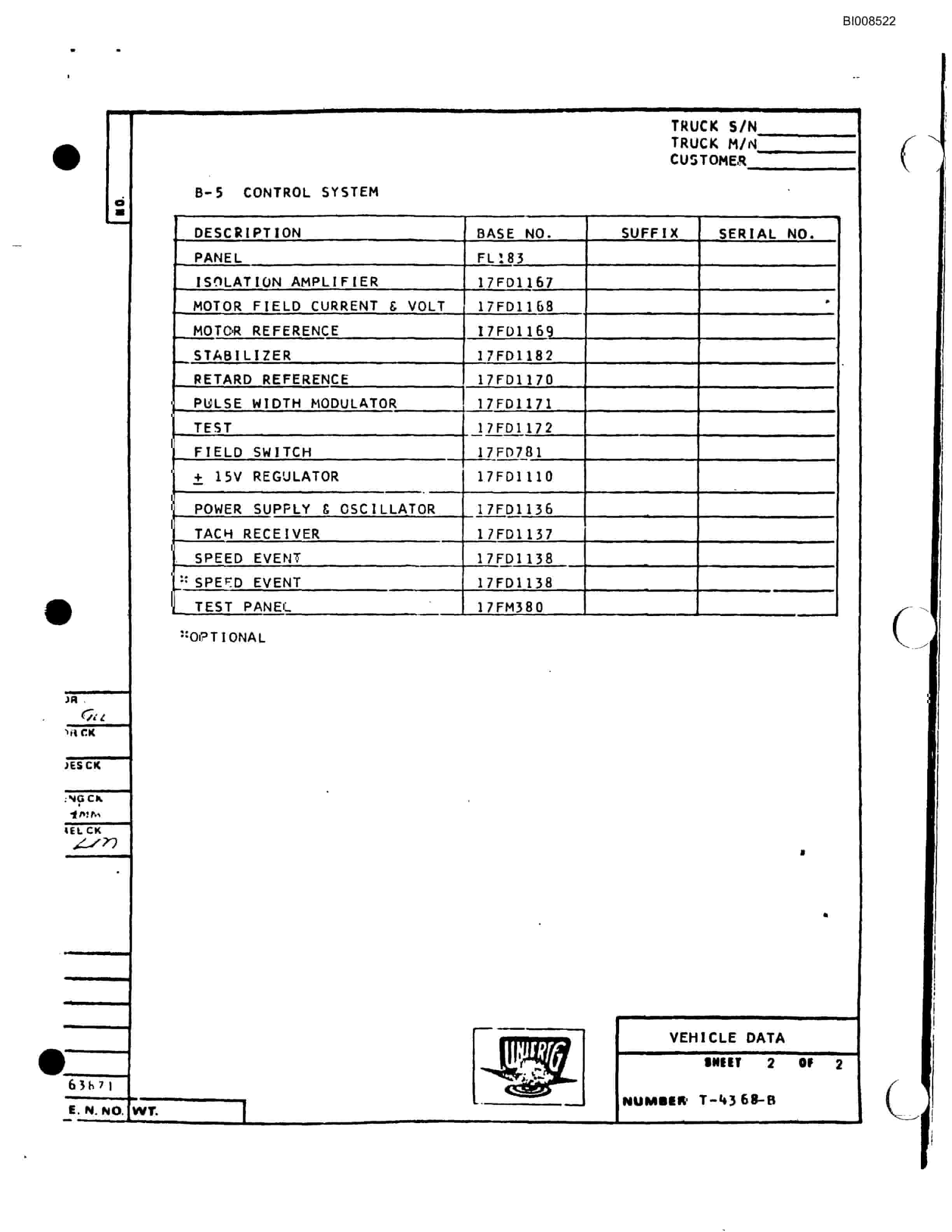 Bucyrus M-120 Parts Catalog BI008522-5