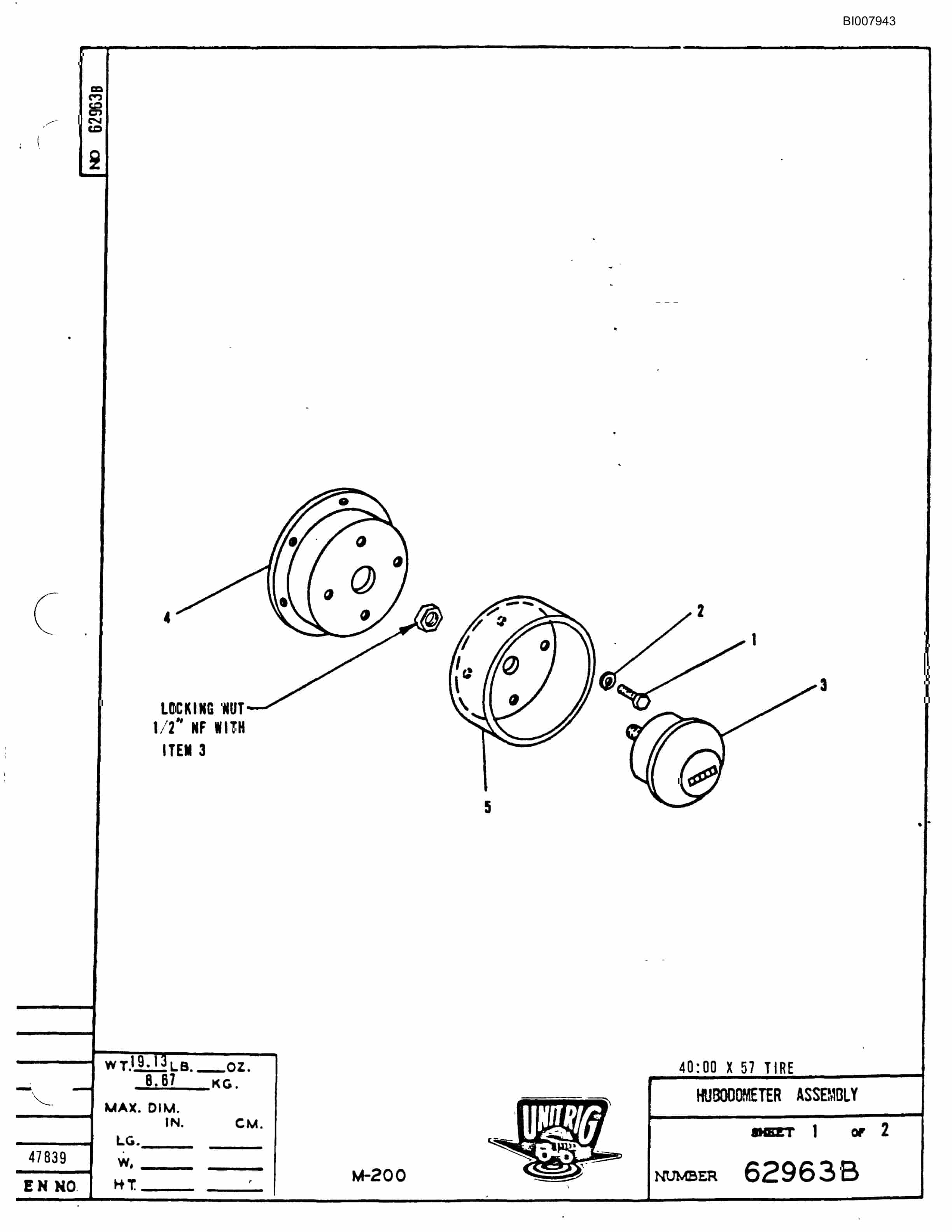 Bucyrus M-200 Assembly Parts Catalog BI007943-2