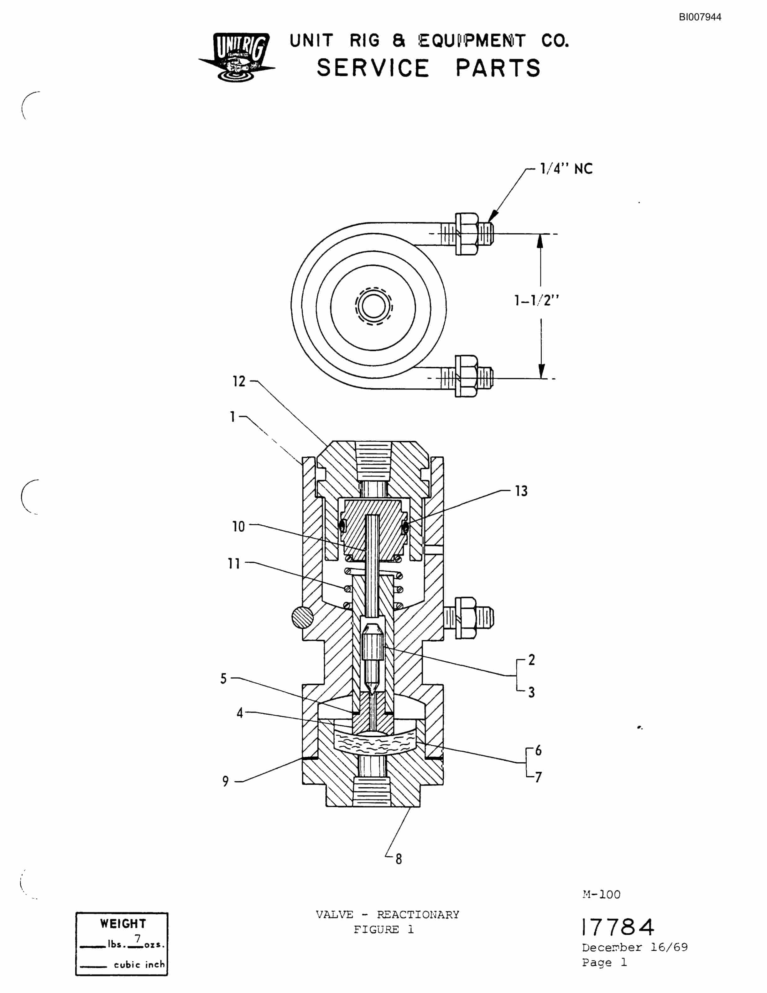 Bucyrus M-200 Assembly Parts Catalog BI007944-3