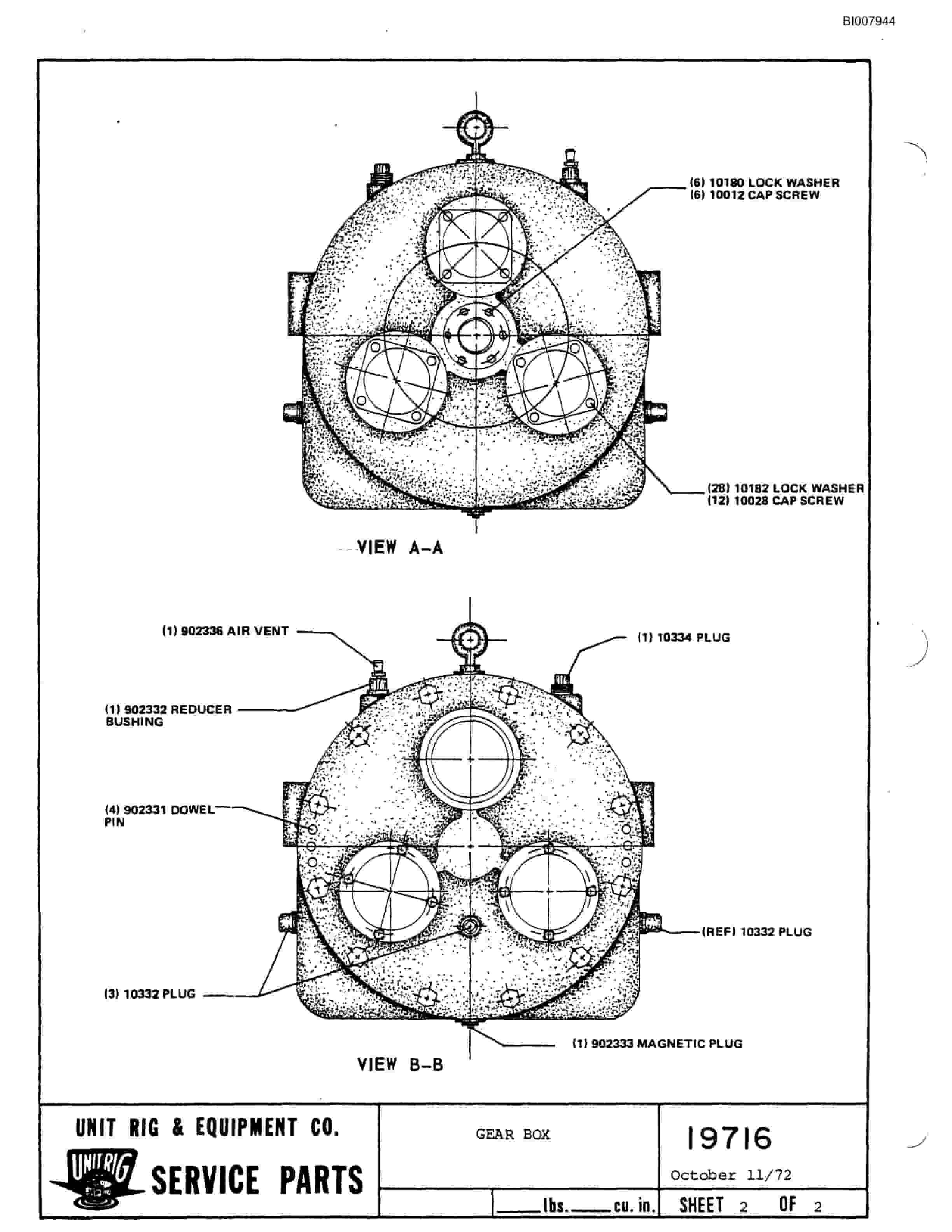 Bucyrus M-200 Assembly Parts Catalog BI007944-4