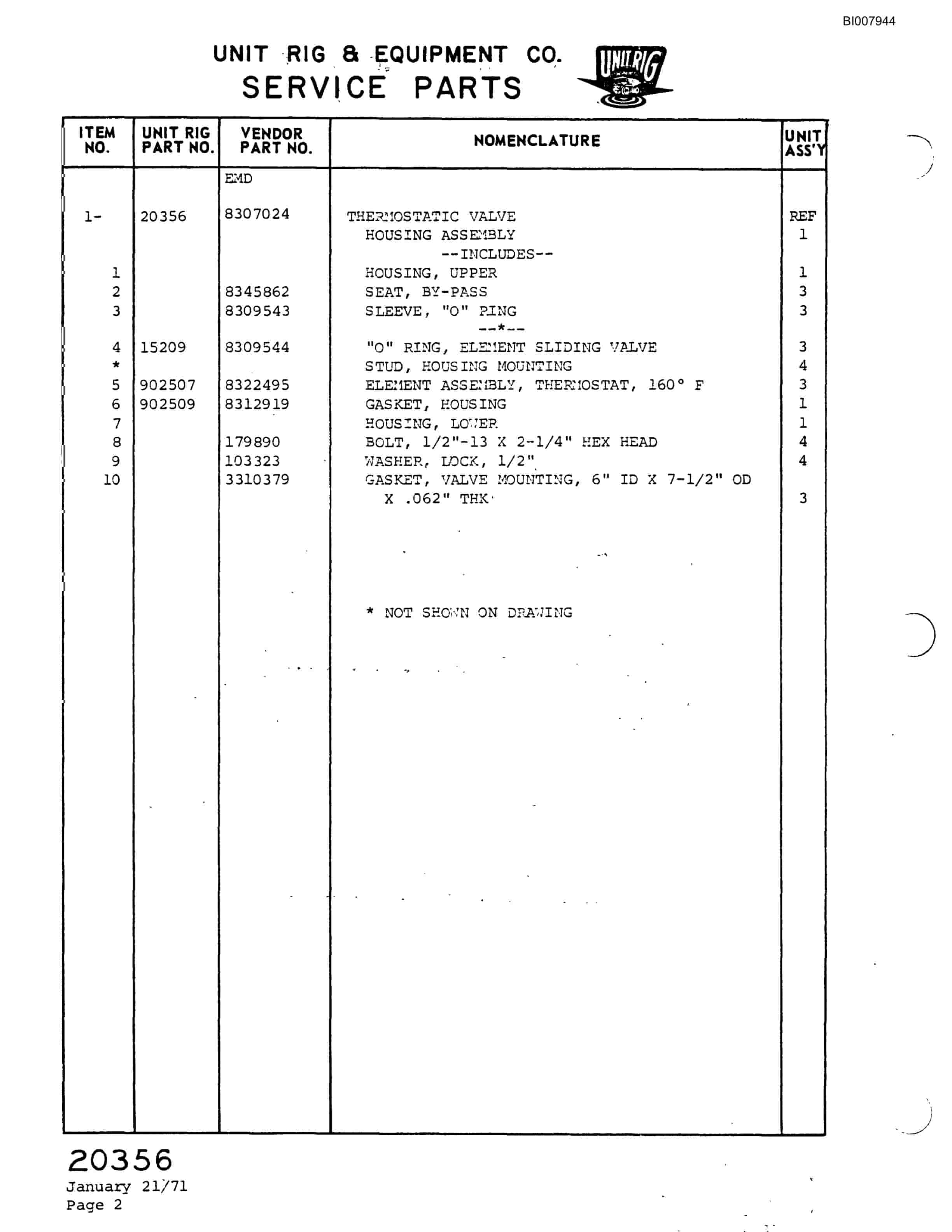 Bucyrus M-200 Assembly Parts Catalog BI007944-5