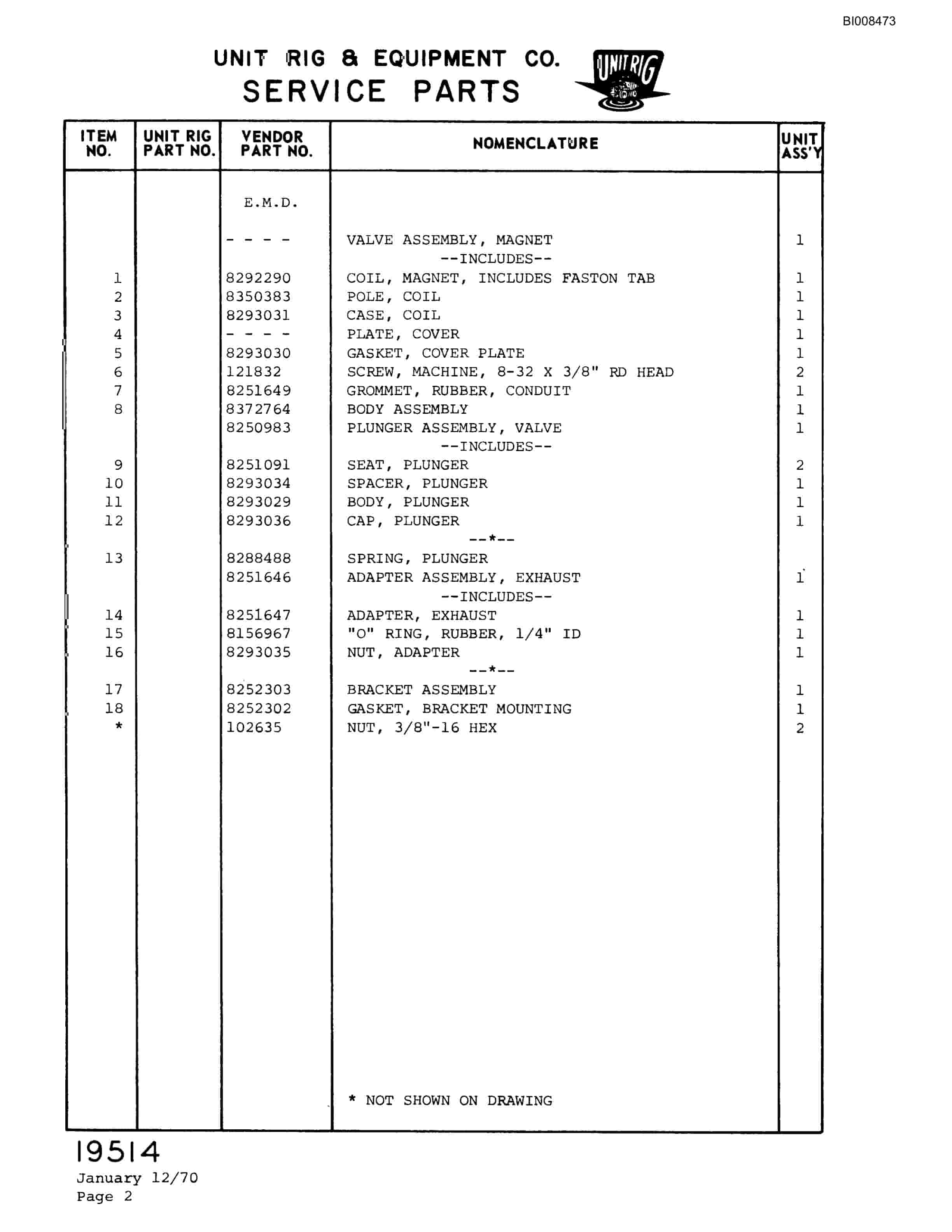 Bucyrus M-200 Parts Catalog BI008473-4