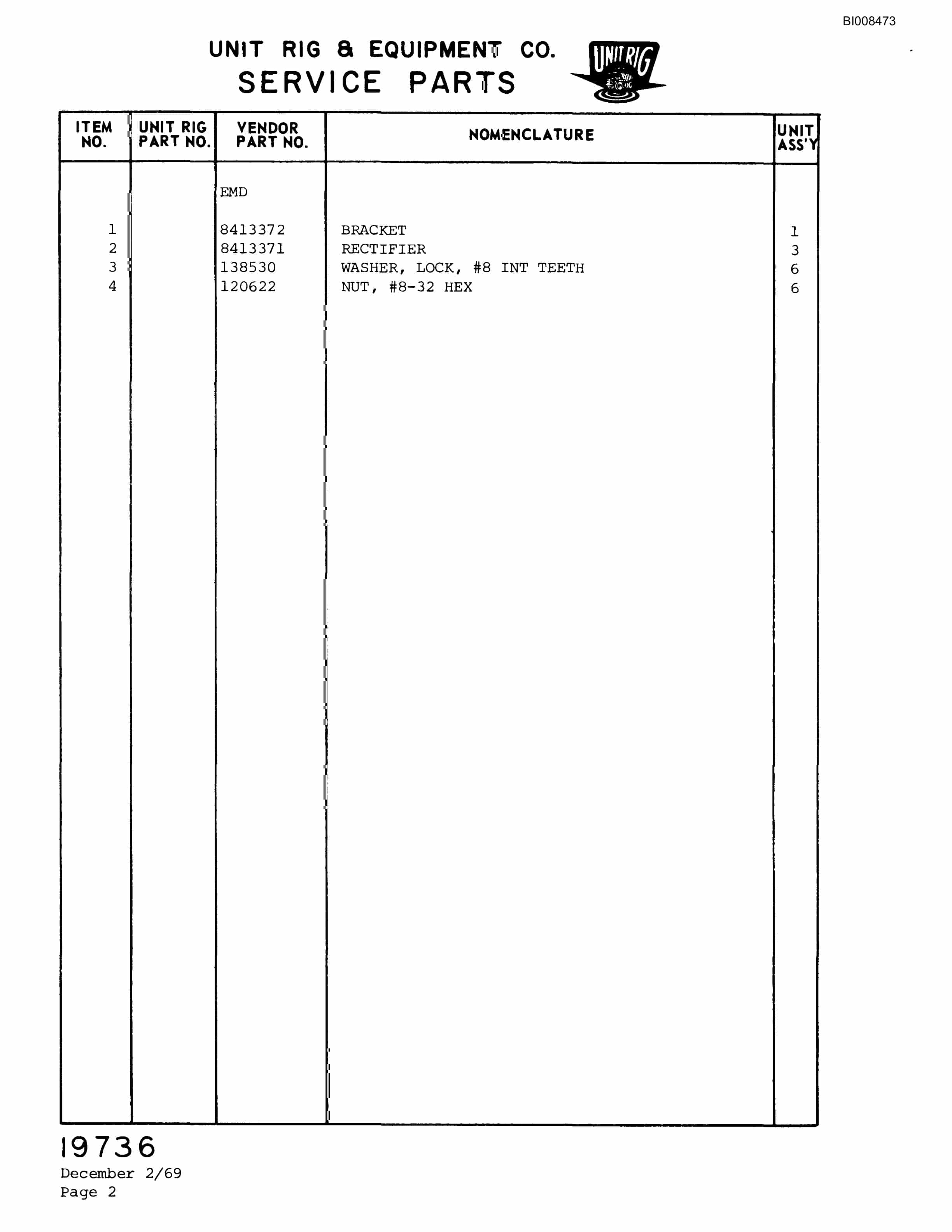 Bucyrus M-200 Parts Catalog BI008473-5
