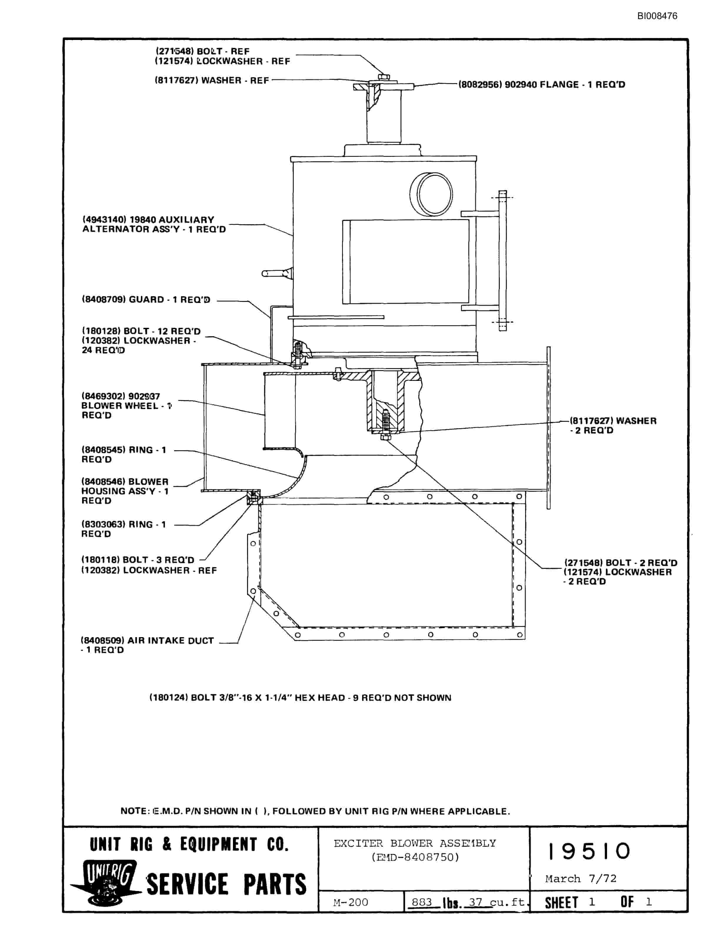 Bucyrus M-200 Parts Catalog BI008476-5
