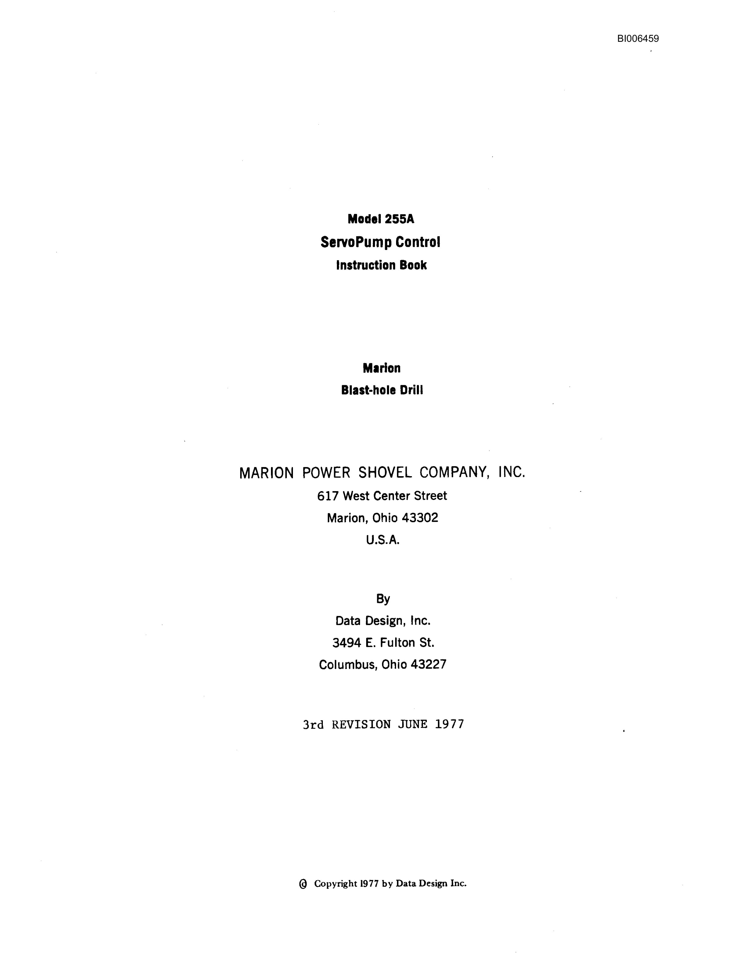 Bucyrus M-4-SS Rotary Blast Hole Drill Technical Manual BI006459-4