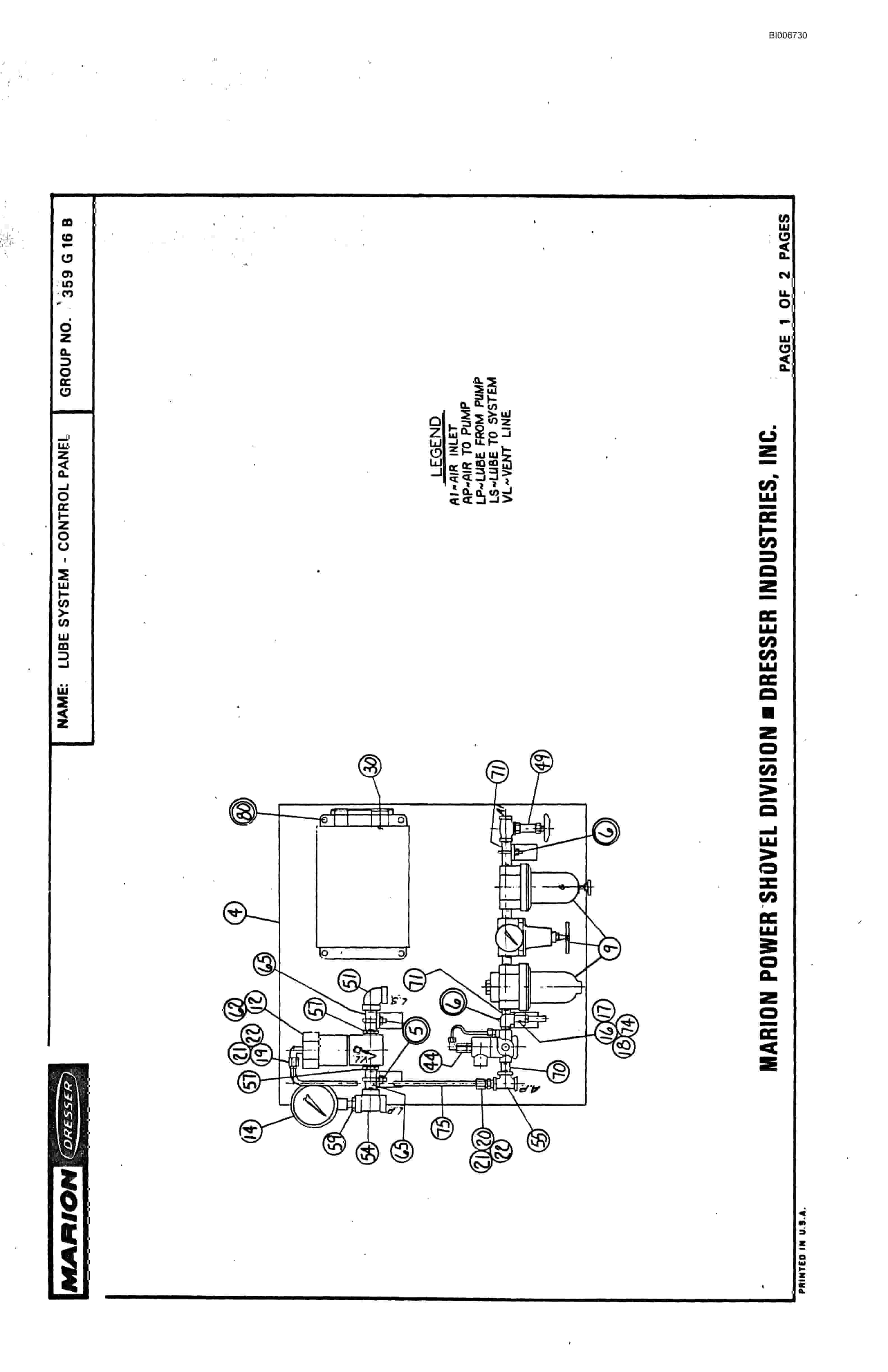 Bucyrus M-5 Drill Parts Catalog BI006730-5