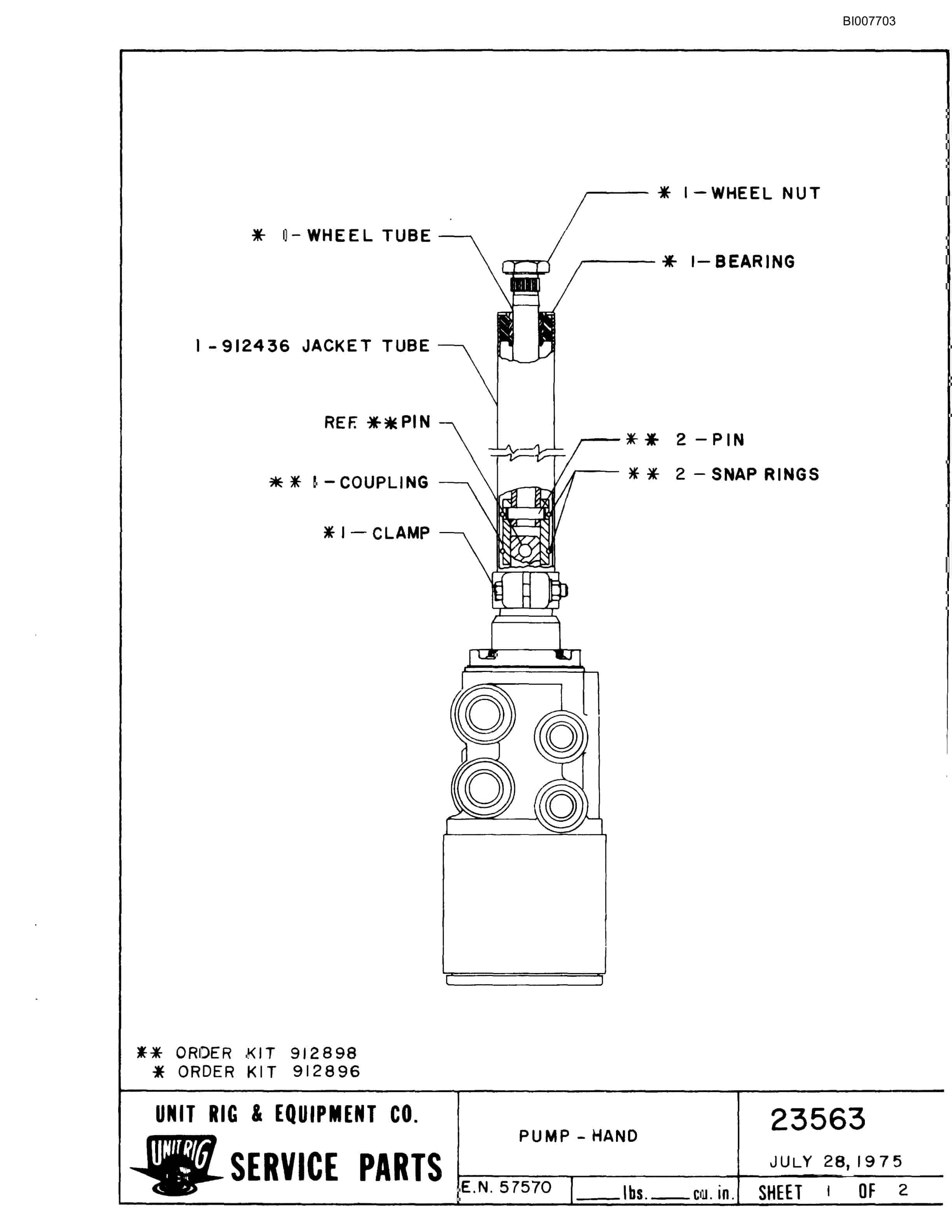 Bucyrus M-85 Assembly Parts Catalog BI007703-3