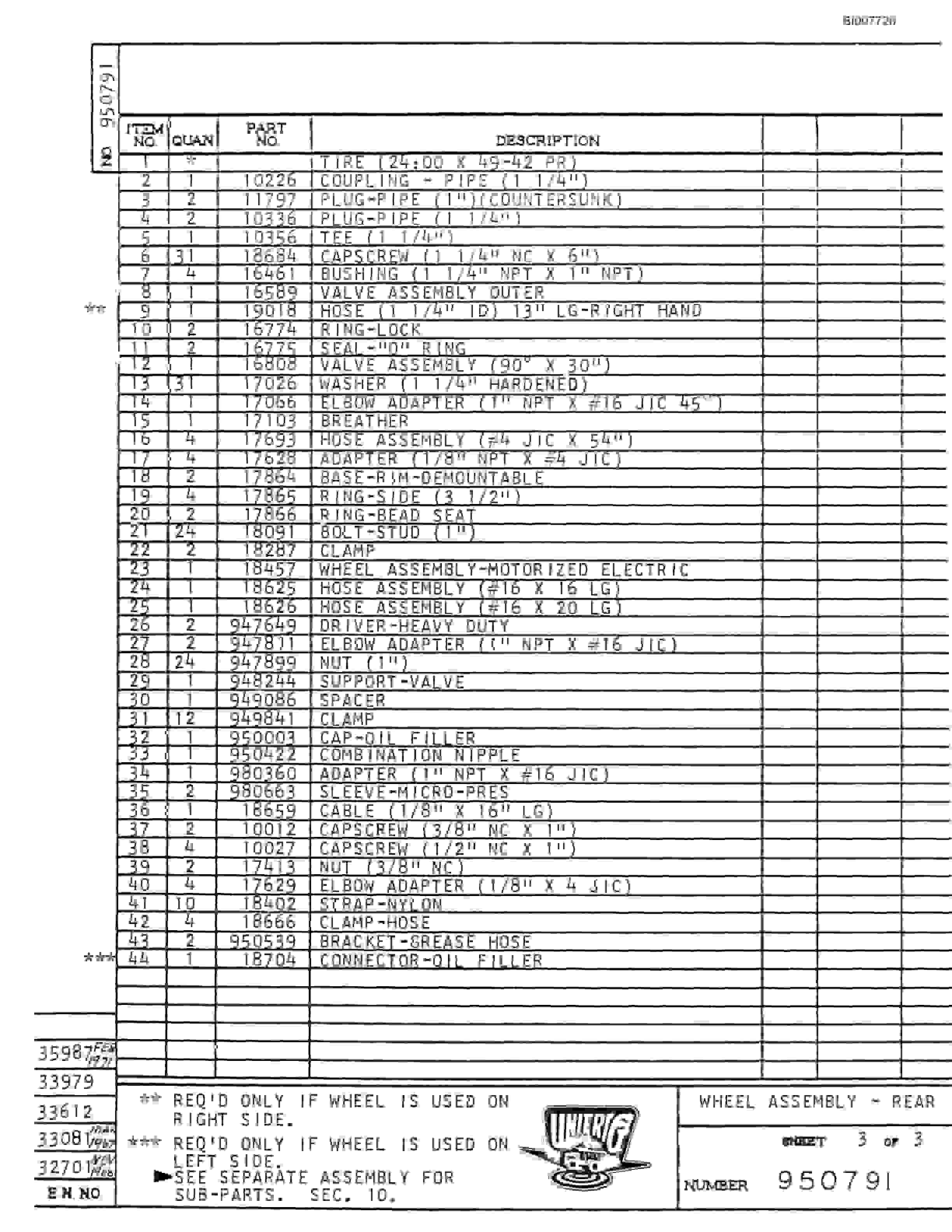 Bucyrus M-85 Assembly Parts Catalog BI007726-2