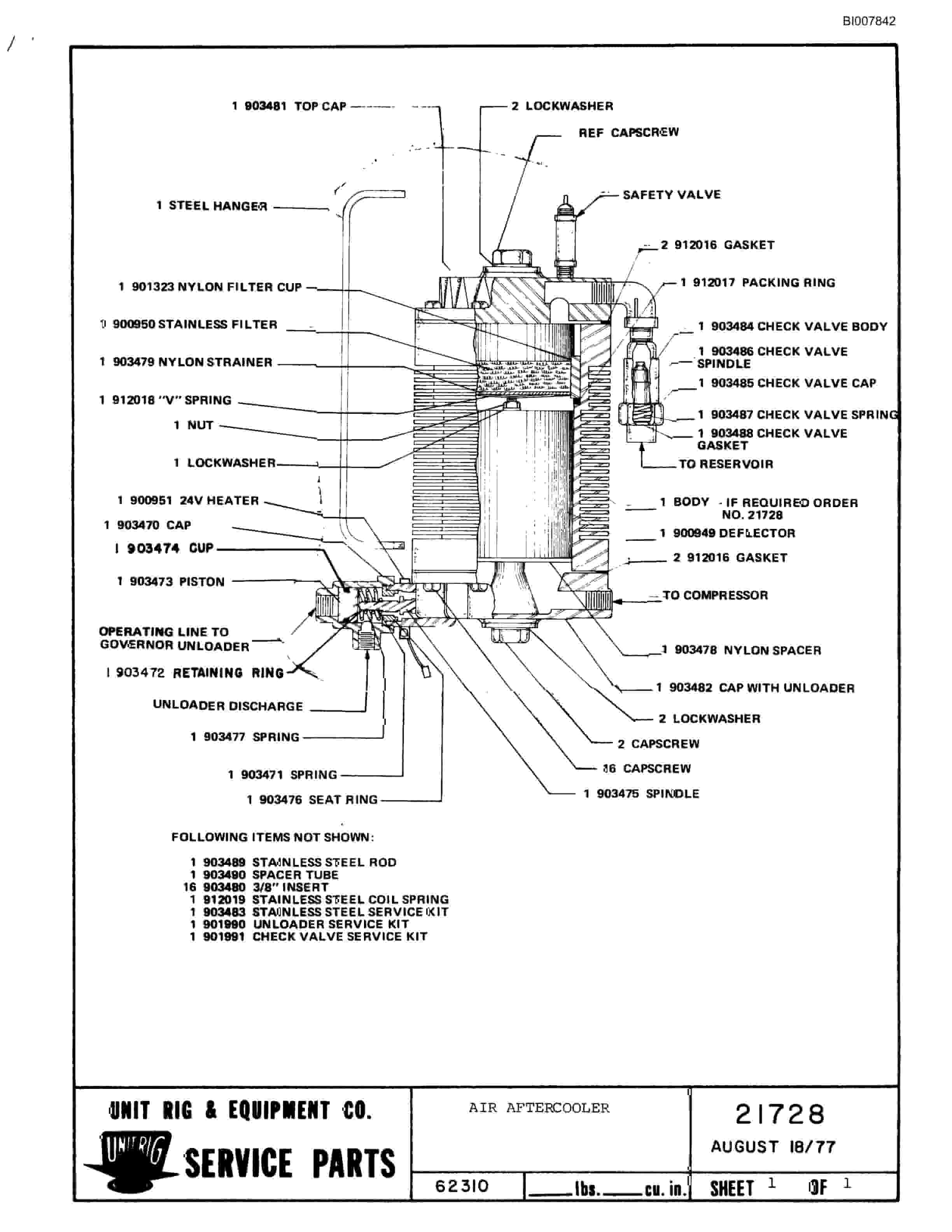 Bucyrus M-85 Assembly Parts Catalog BI007842-3