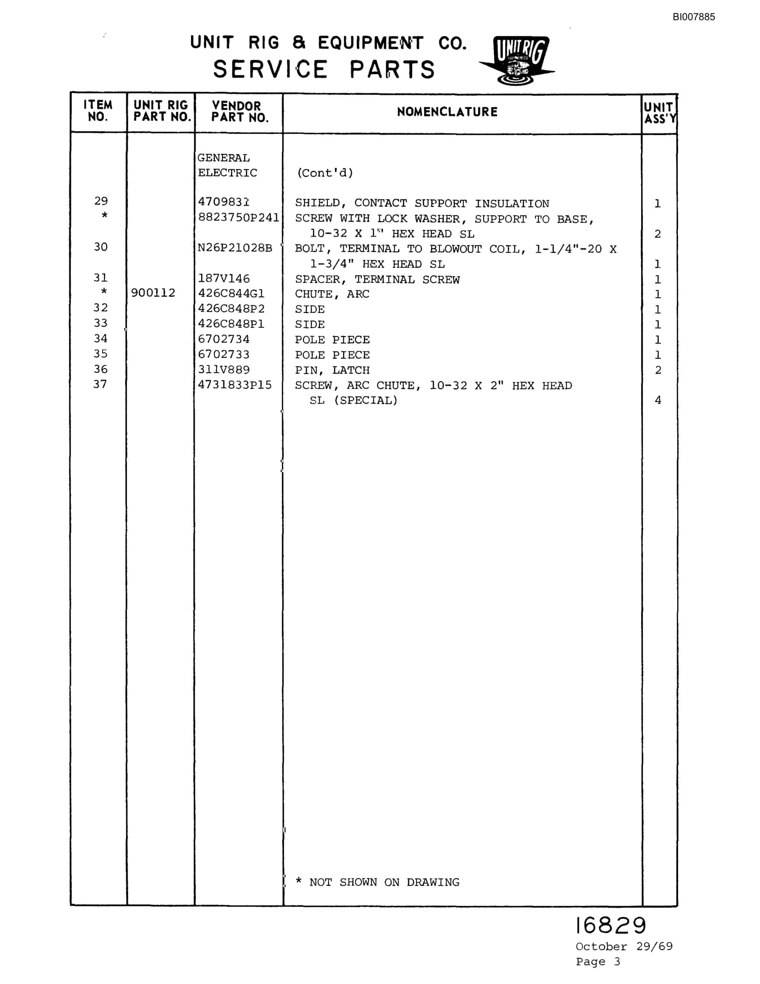 Bucyrus M-85 Assembly Parts Catalog BI007885-3