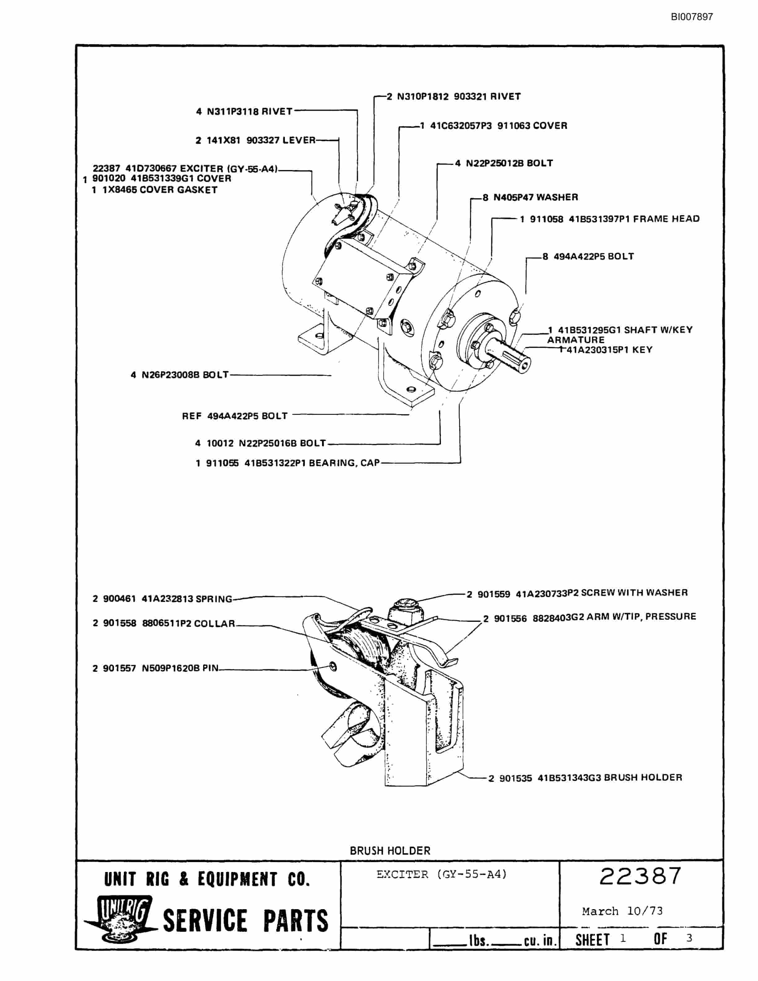 Bucyrus M-85 Assembly Parts Catalog BI007897-5