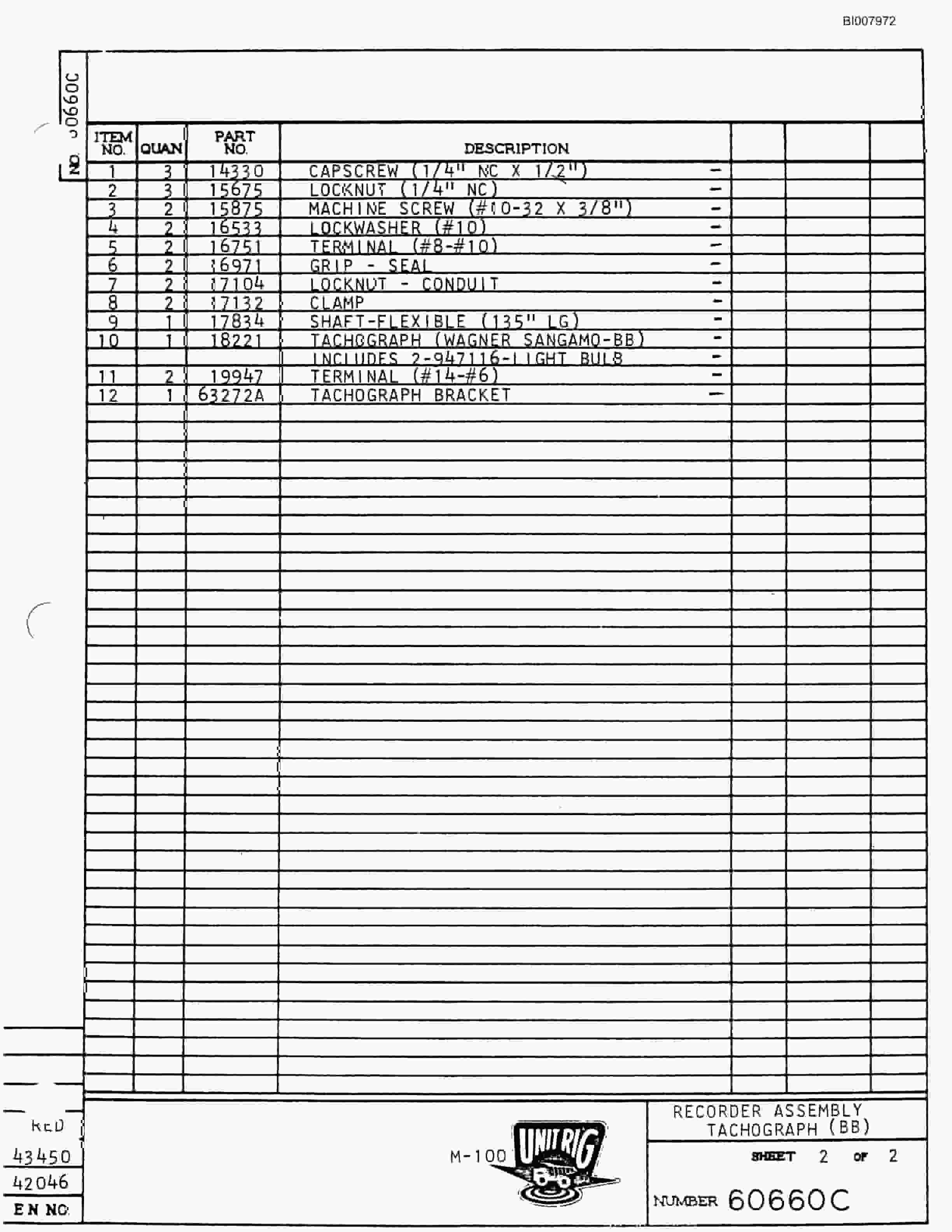 Bucyrus M-85 Assembly Parts Catalog BI007972-2