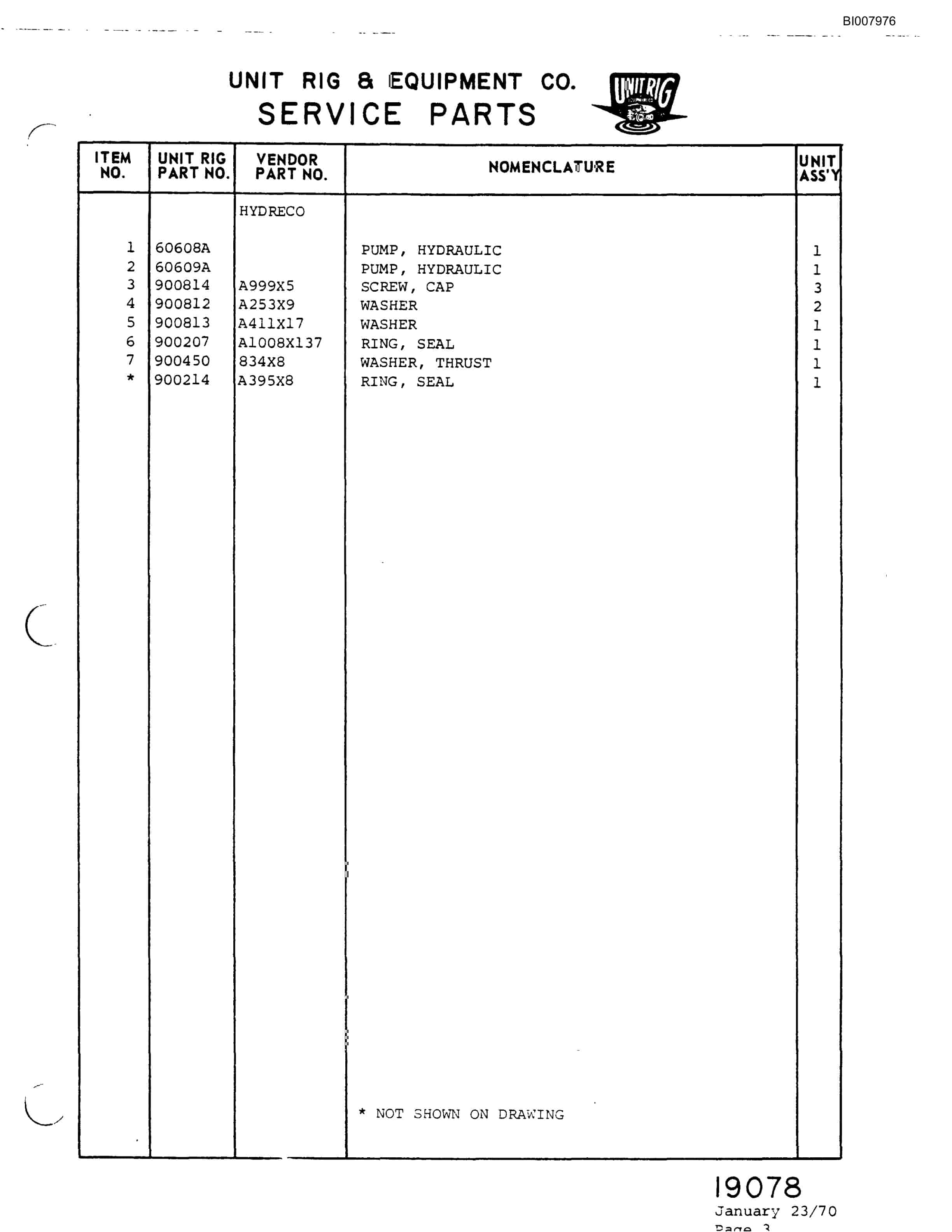 Bucyrus M-85 Assembly Parts Catalog BI007976-4