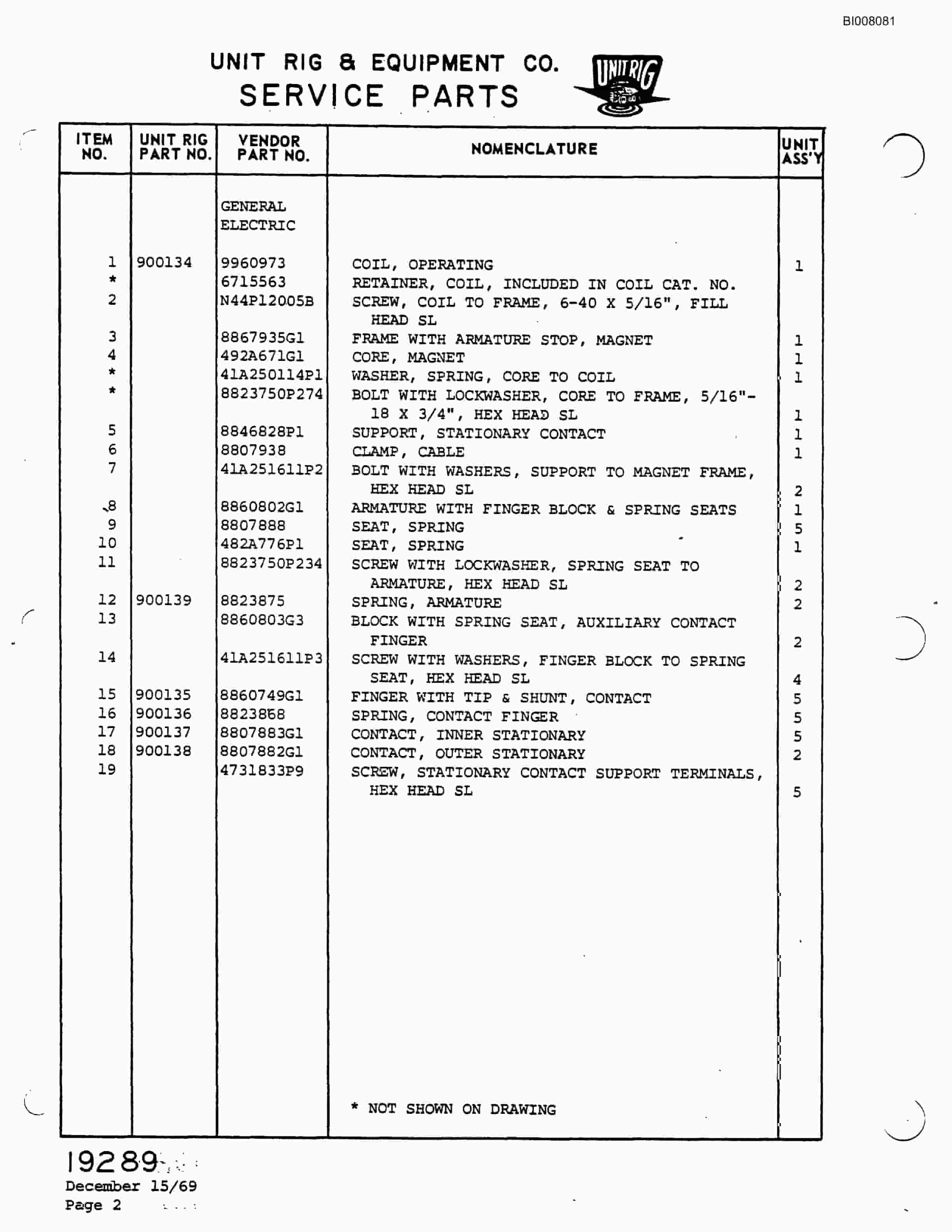 Bucyrus M-85 Assembly Parts Catalog BI008081-5