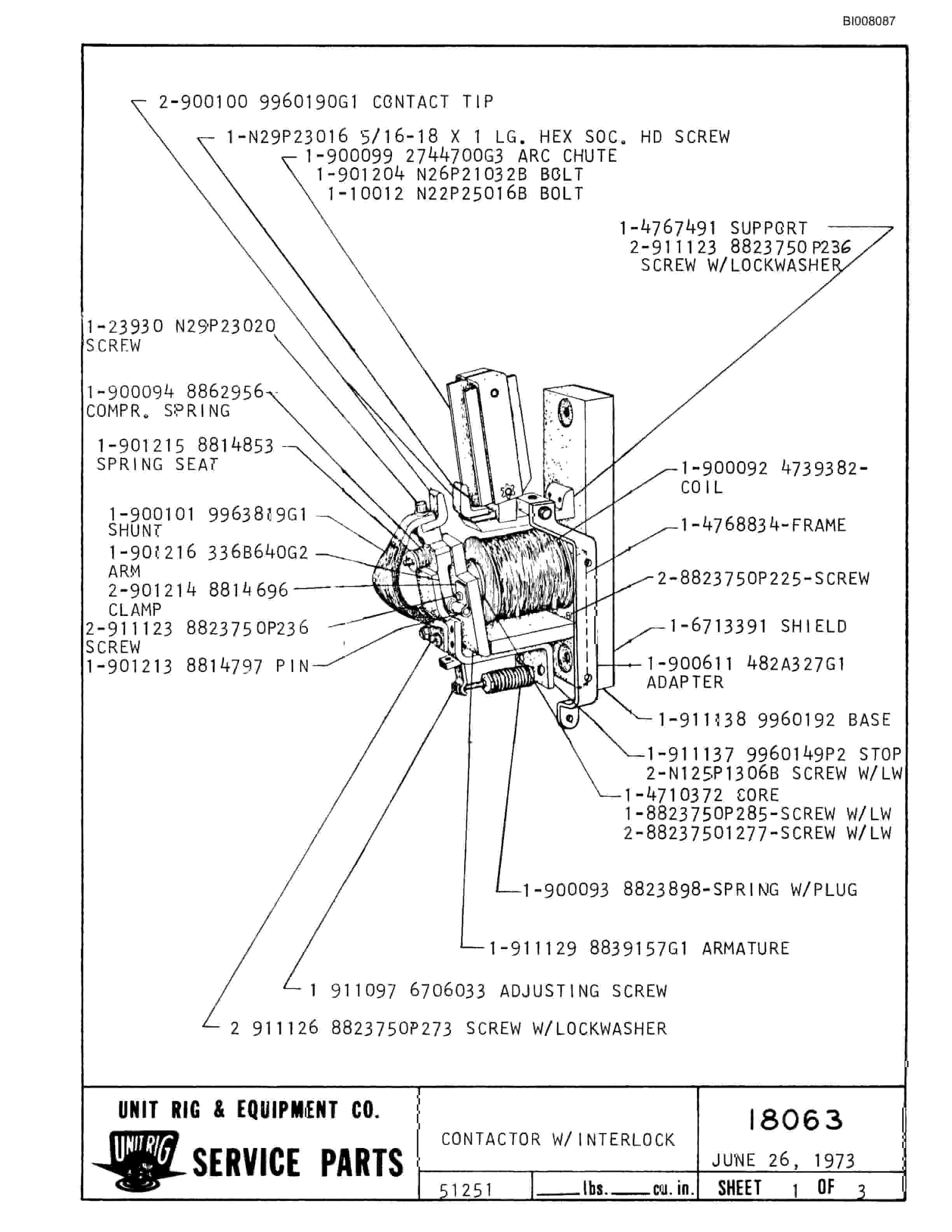 Bucyrus M-85 Assembly Parts Catalog BI008087-3