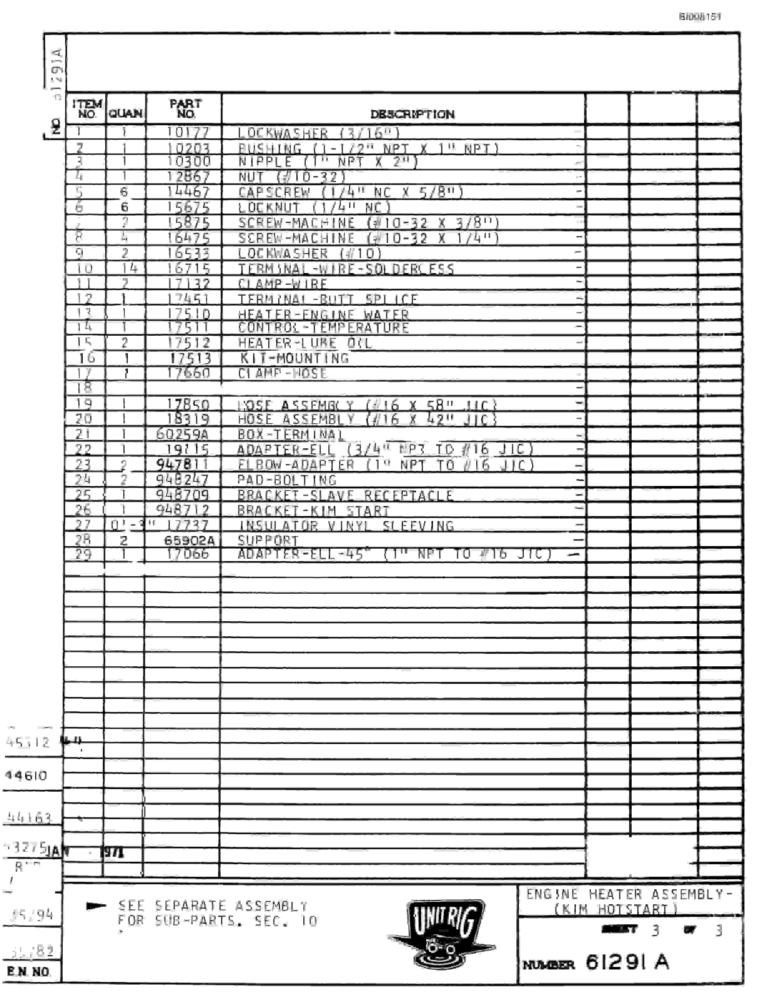 Bucyrus M-85 Assembly Parts Catalog BI008151-3