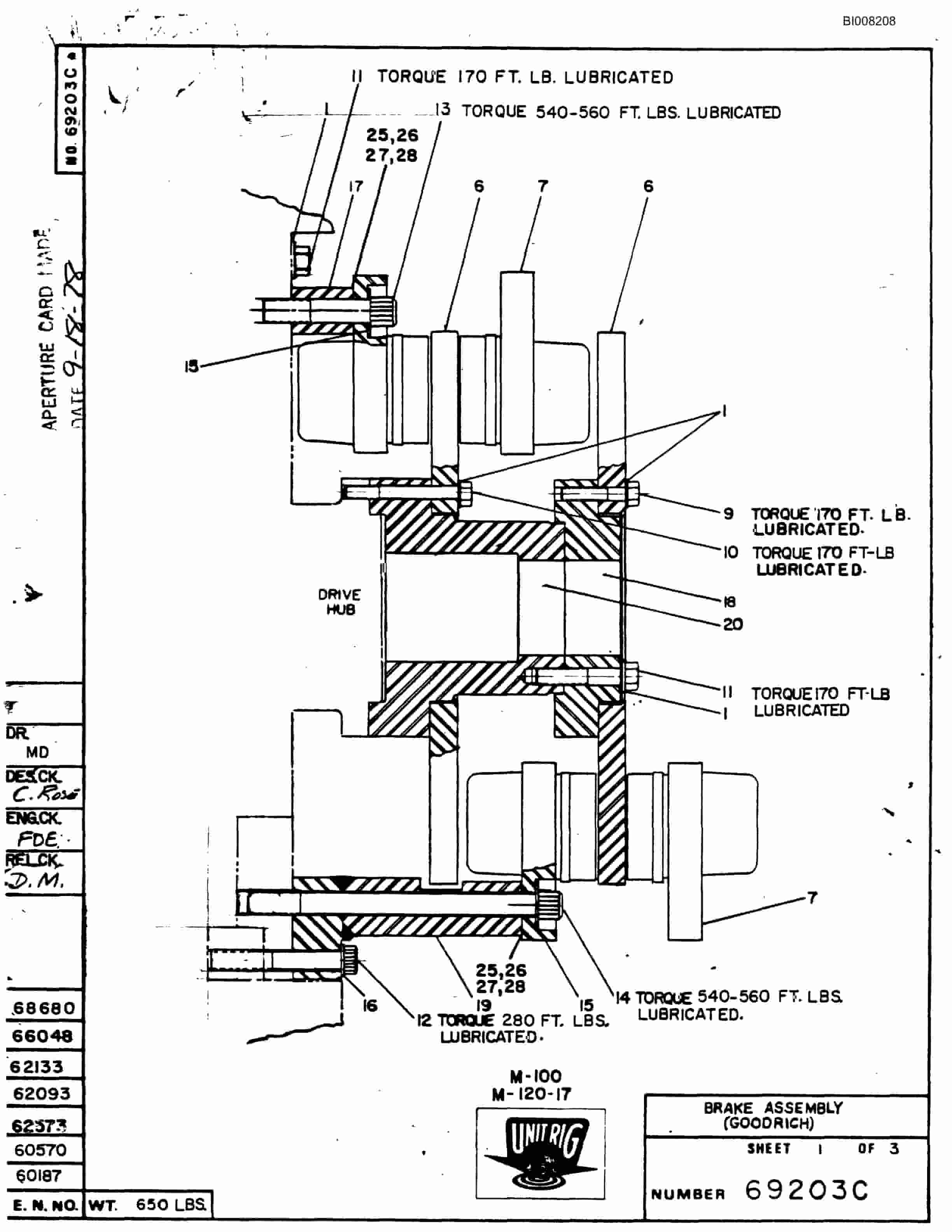 Bucyrus M-85 Assembly Parts Catalog BI008208-2