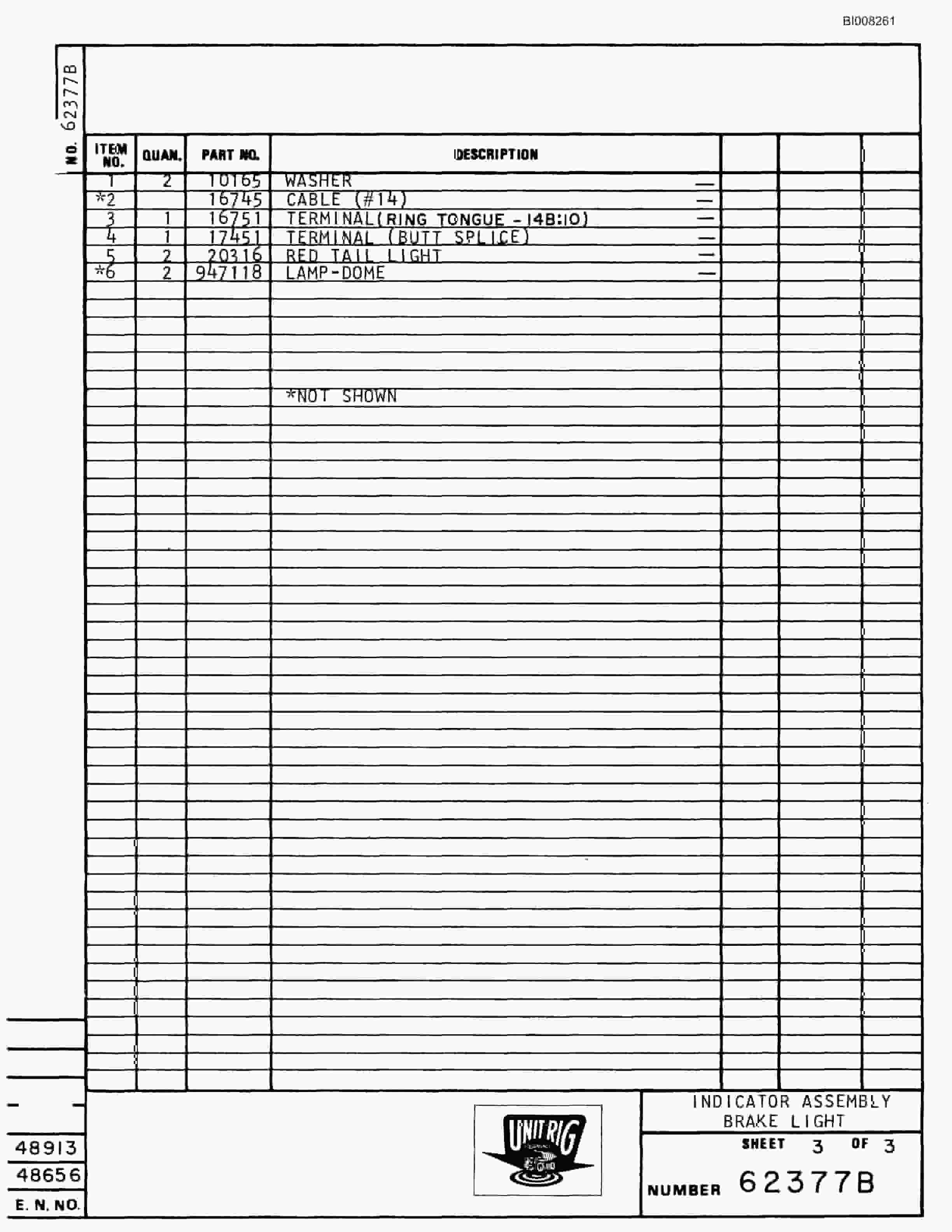 Bucyrus M-85 Assembly Parts Catalog BI008261-5