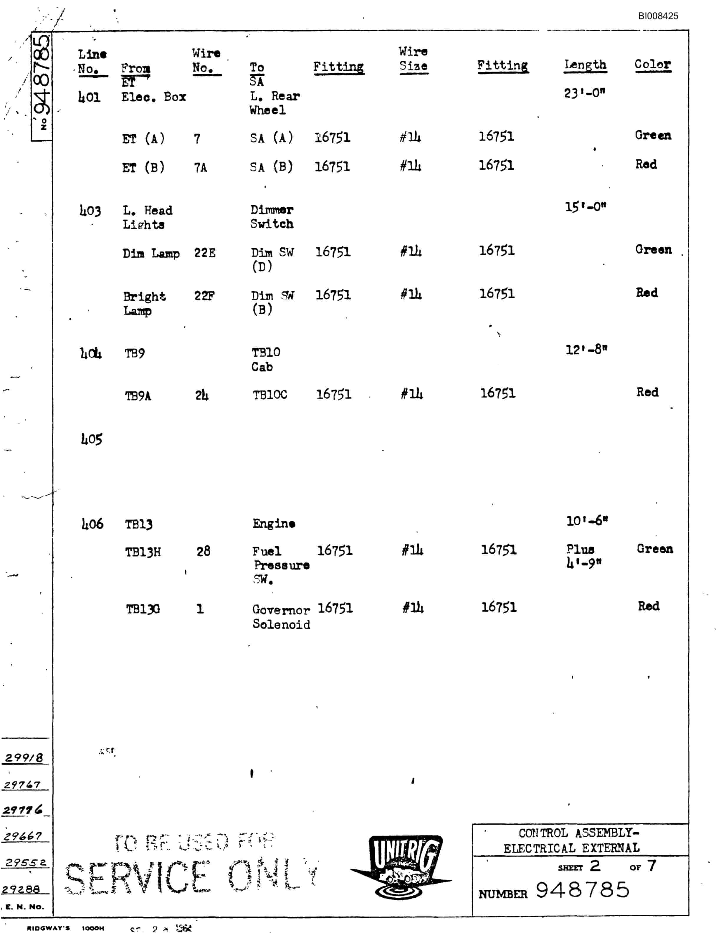 Bucyrus M-85 Assembly Parts Catalog BI008425-2