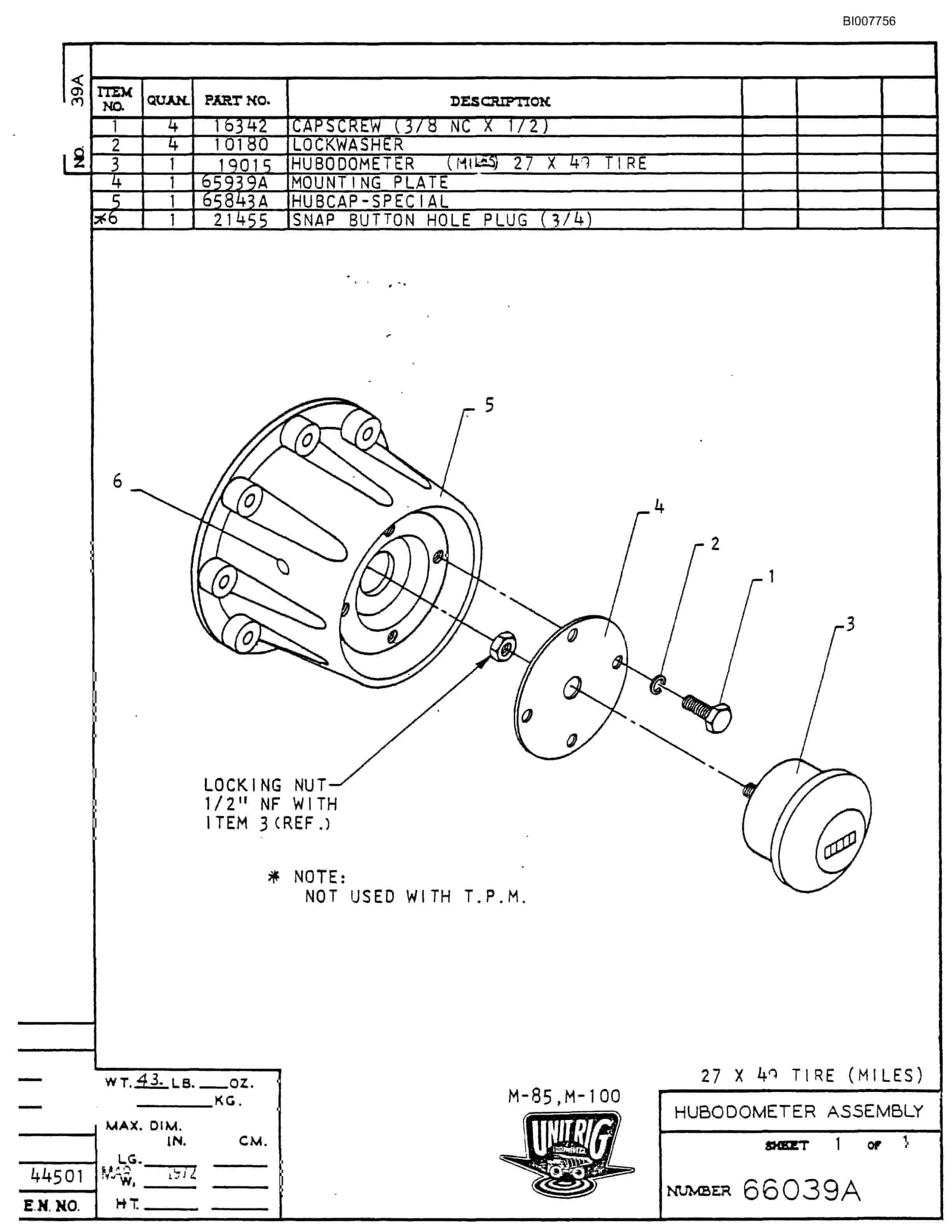 Bucyrus M-85 Illustrated Parts Catalog BI007756-2