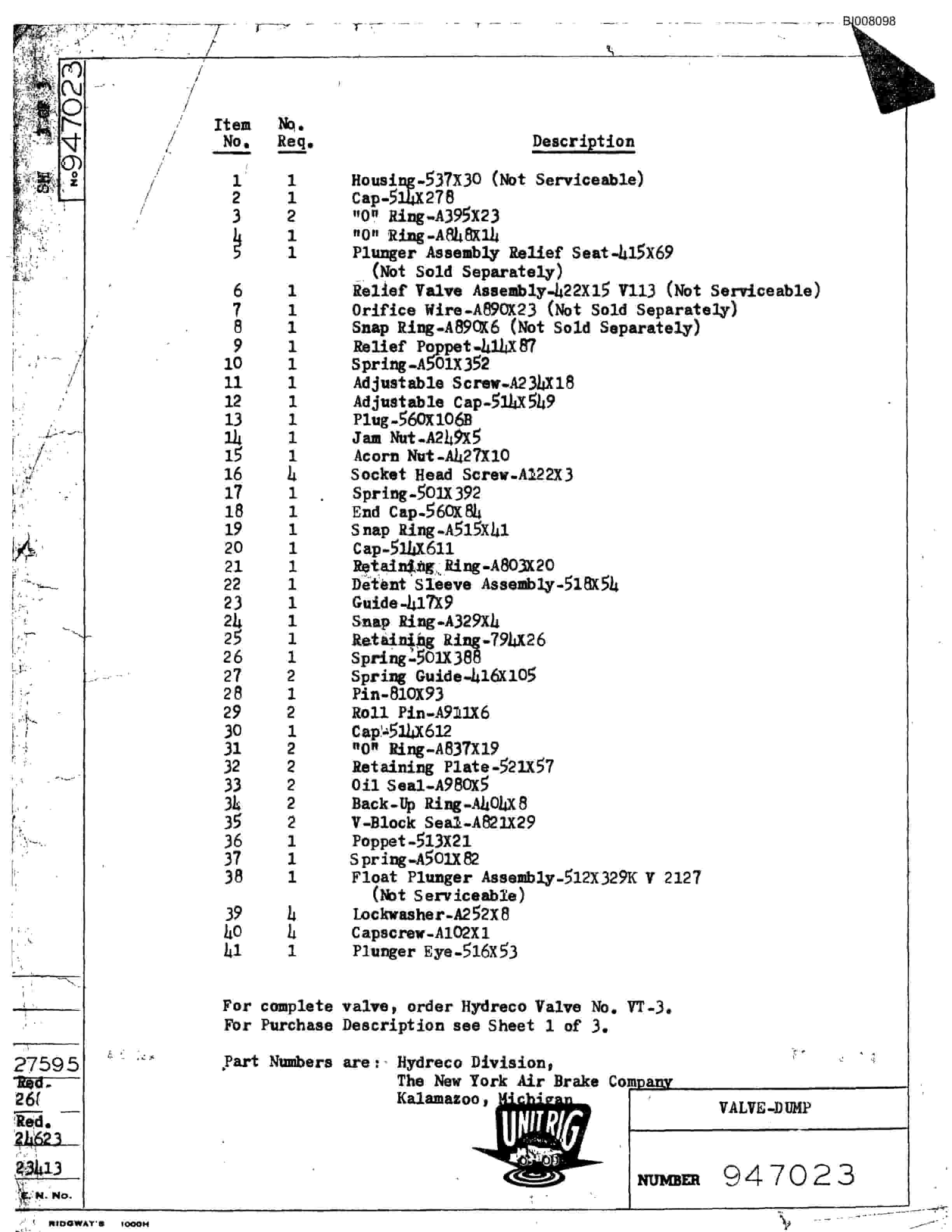 Bucyrus M-85 Illustrated Parts Catalog BI008098-4
