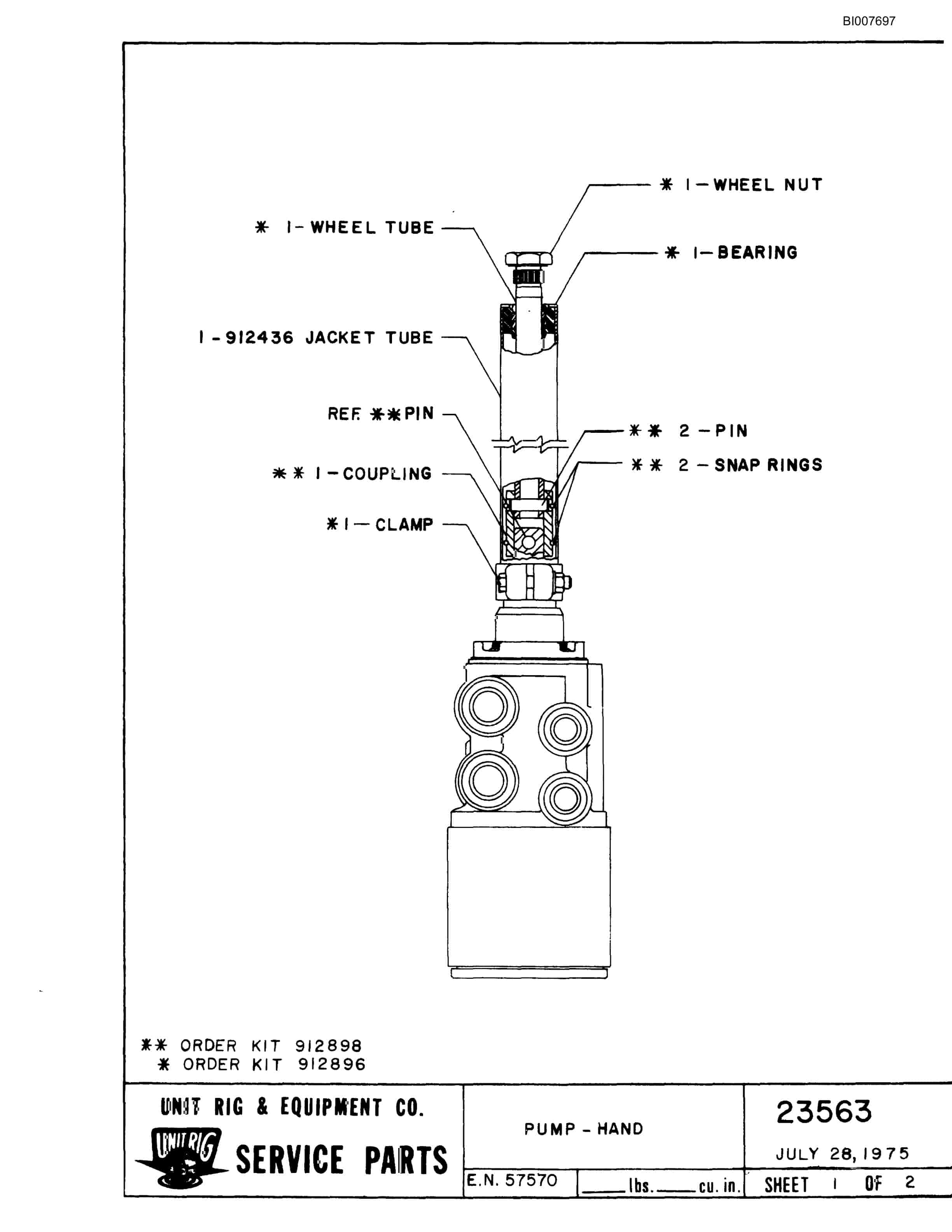 Bucyrus M-85 Parts Catalog BI007697-5