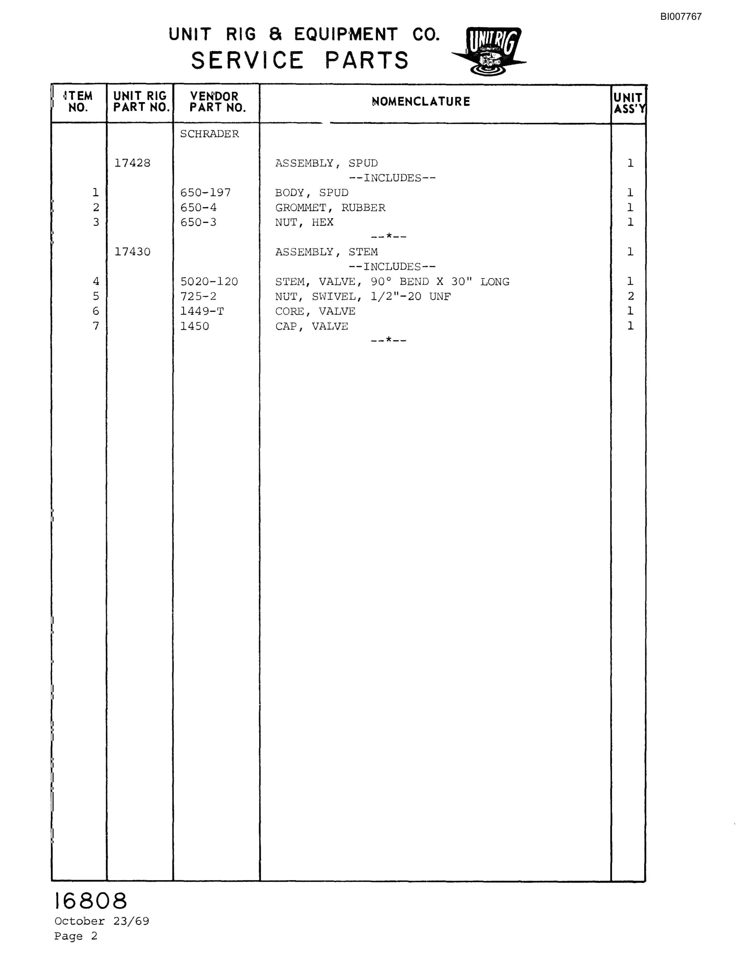Bucyrus M-85 Parts Catalog BI007767-3