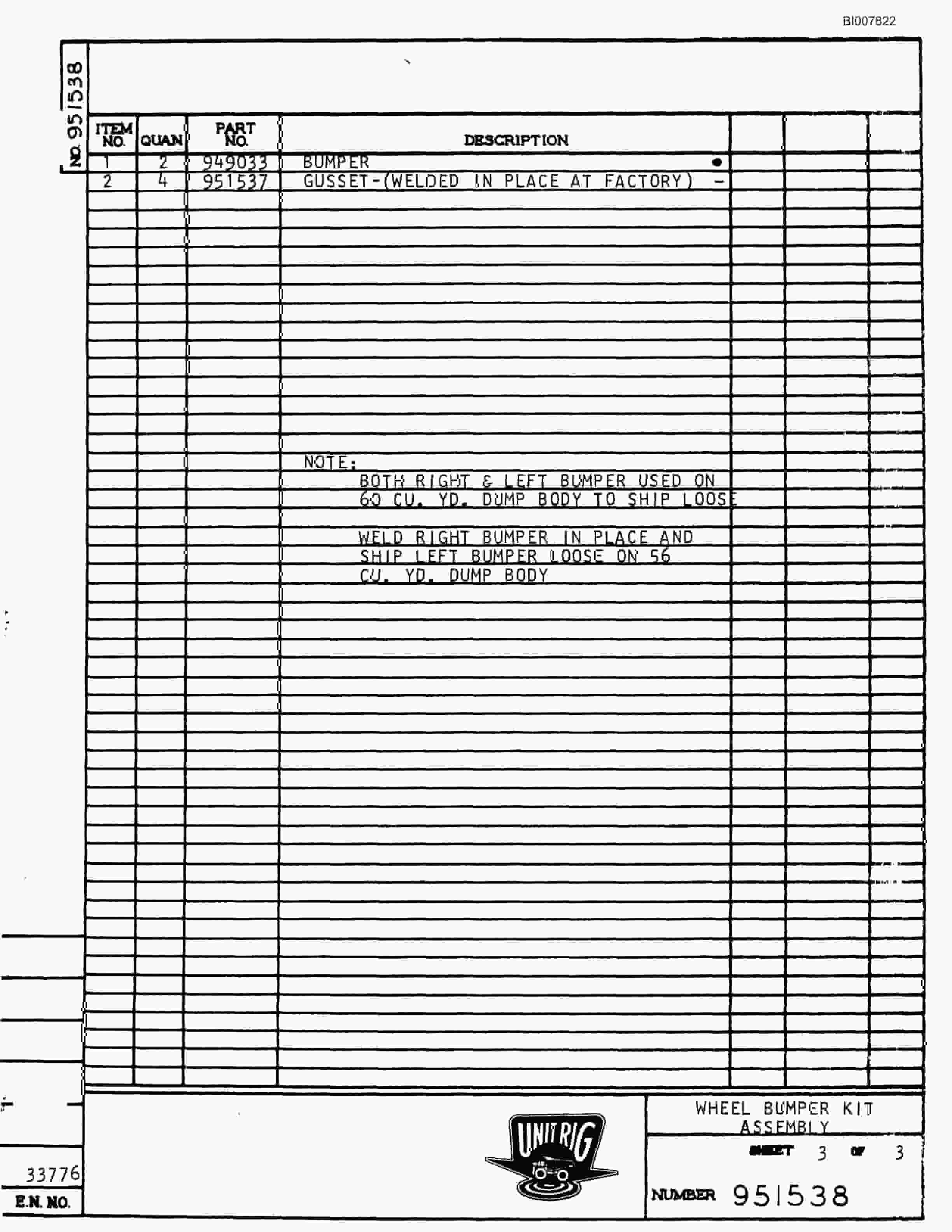 Bucyrus M-85 Parts Catalog BI007822-2