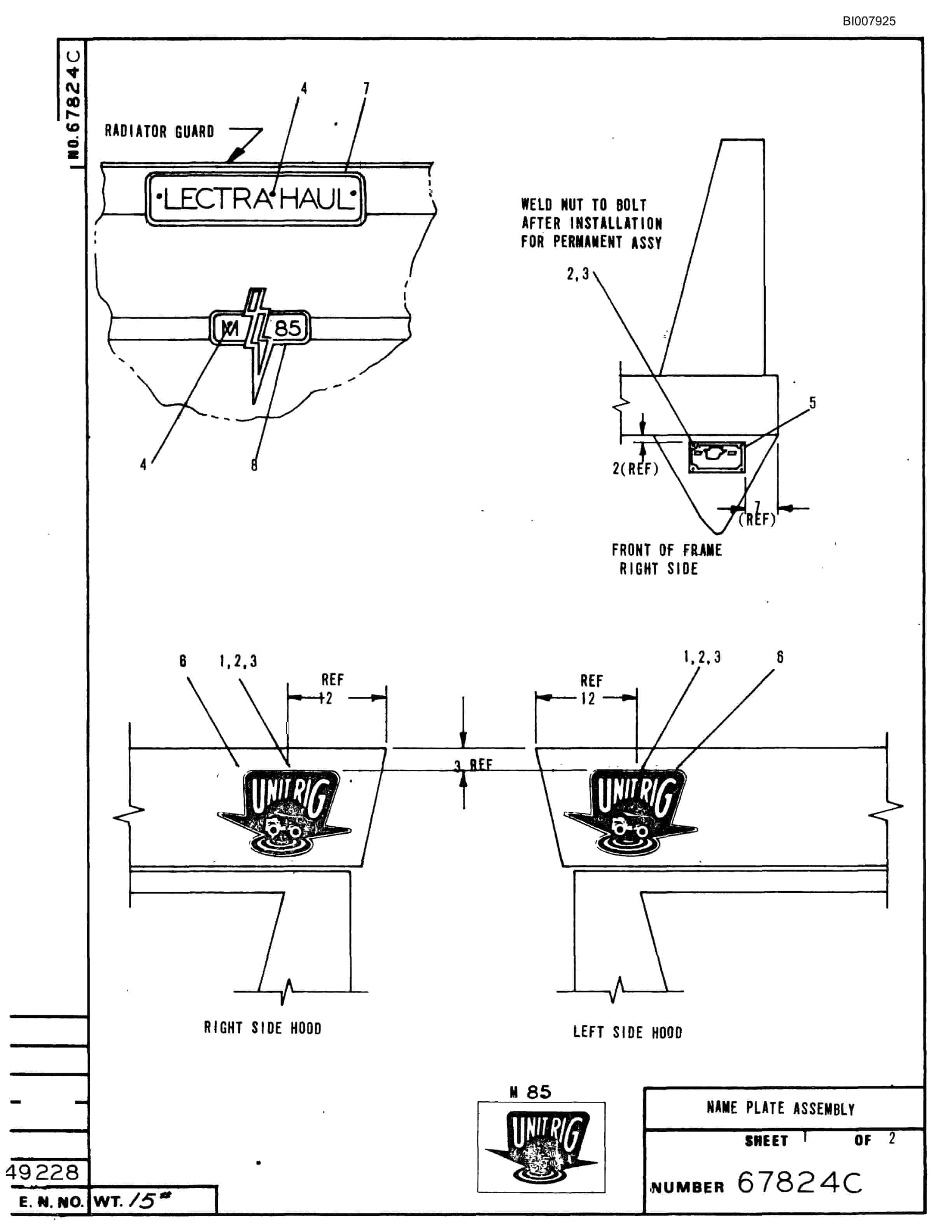 Bucyrus M-85 Parts Catalog BI007925-2