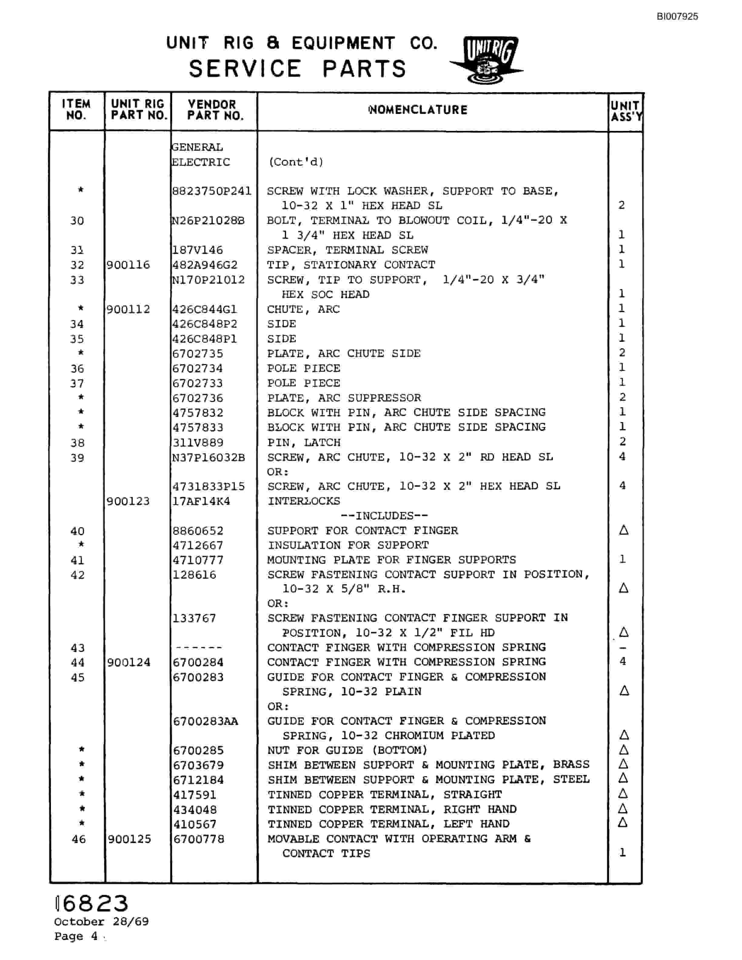 Bucyrus M-85 Parts Catalog BI007925-4