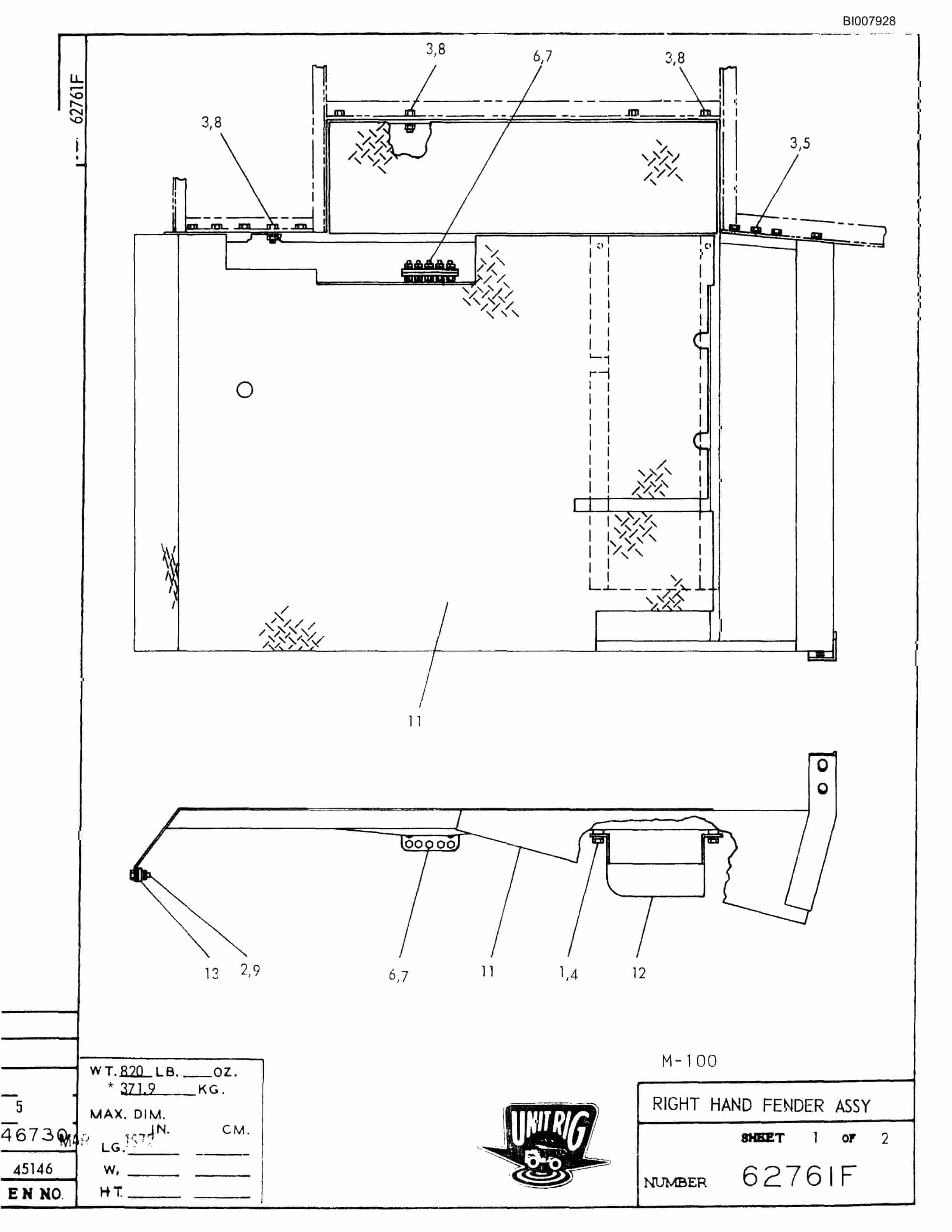 Bucyrus M-85 Parts Catalog BI007928-2