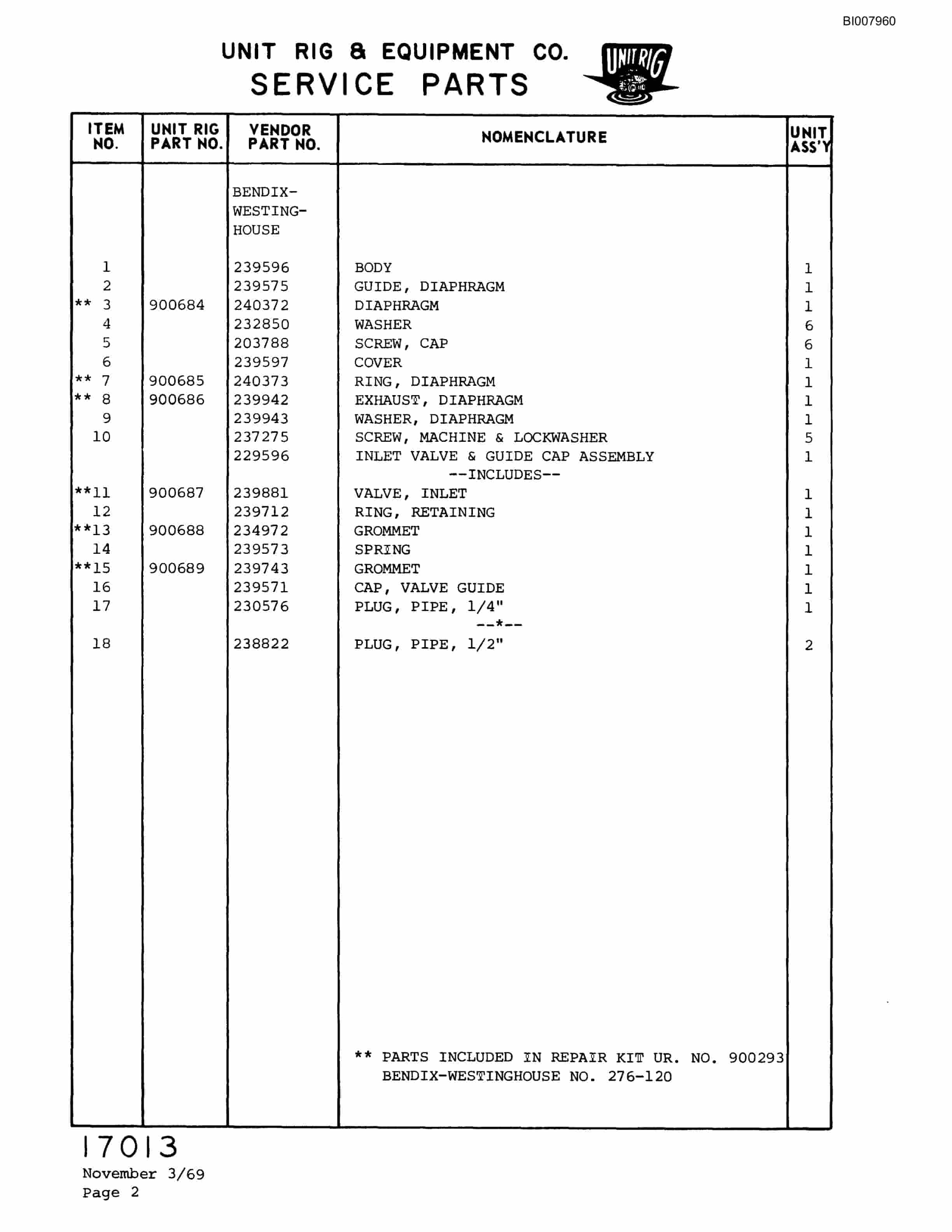 Bucyrus M-85 Parts Catalog BI007960-4