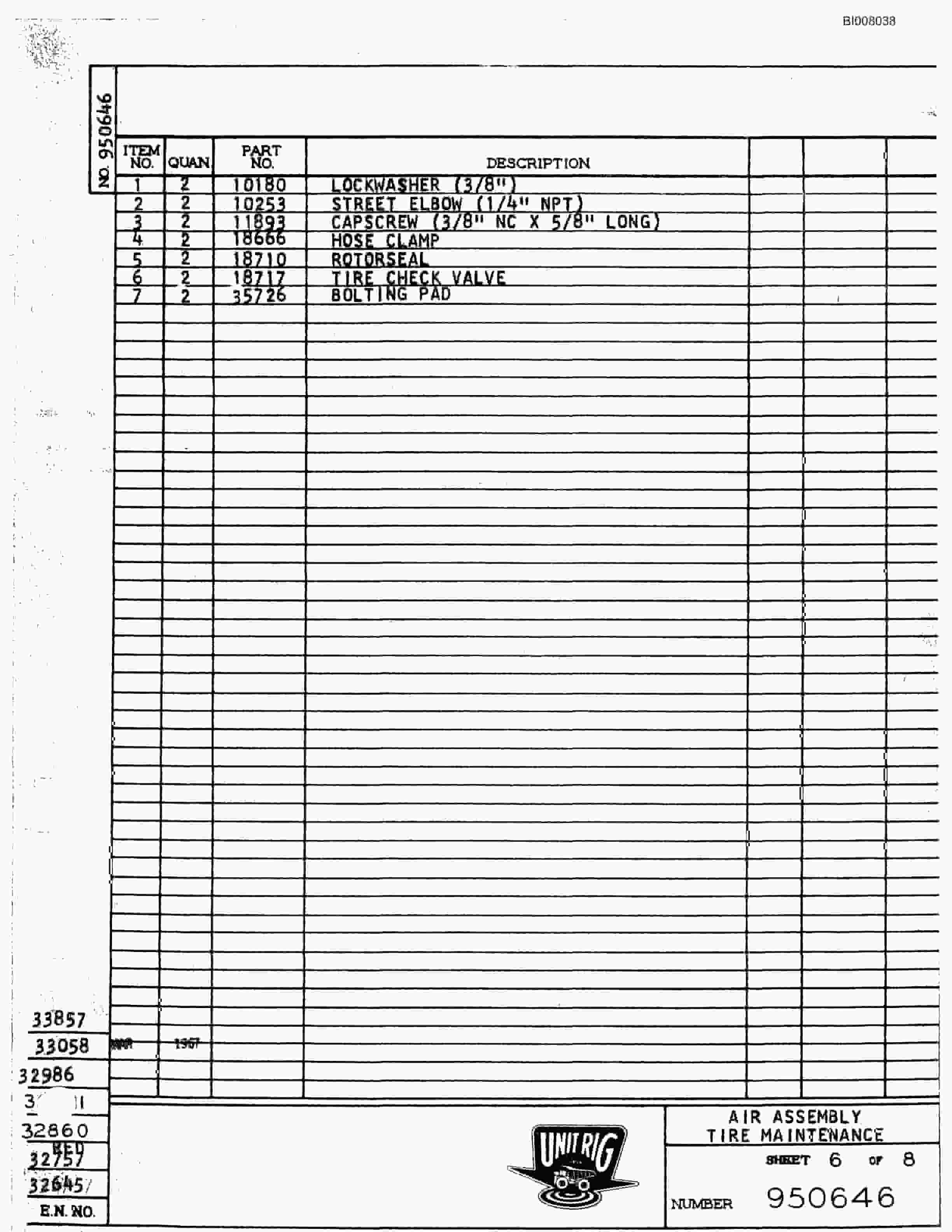 Bucyrus M-85 Parts Catalog BI008038-4