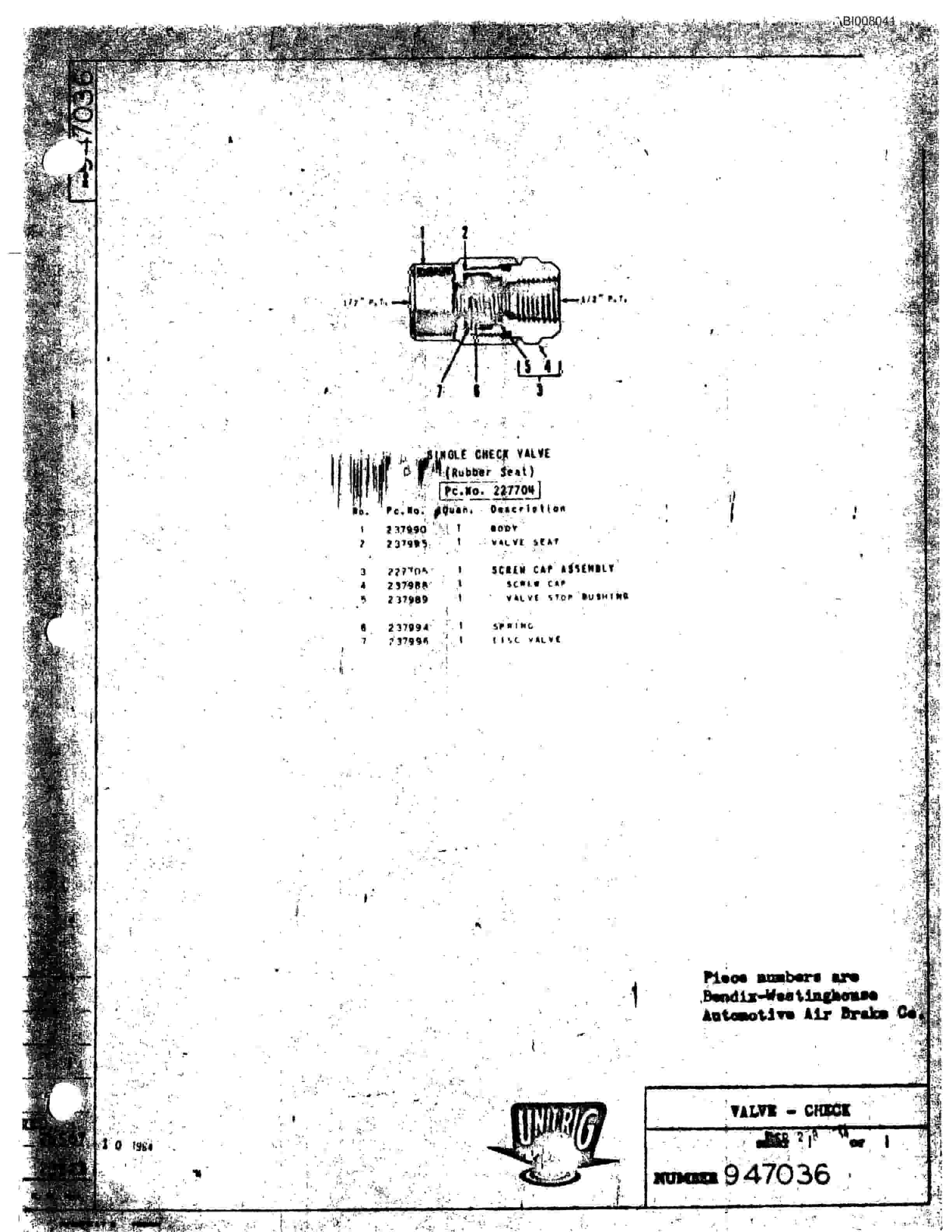 Bucyrus M-85 Parts Catalog BI008041-2