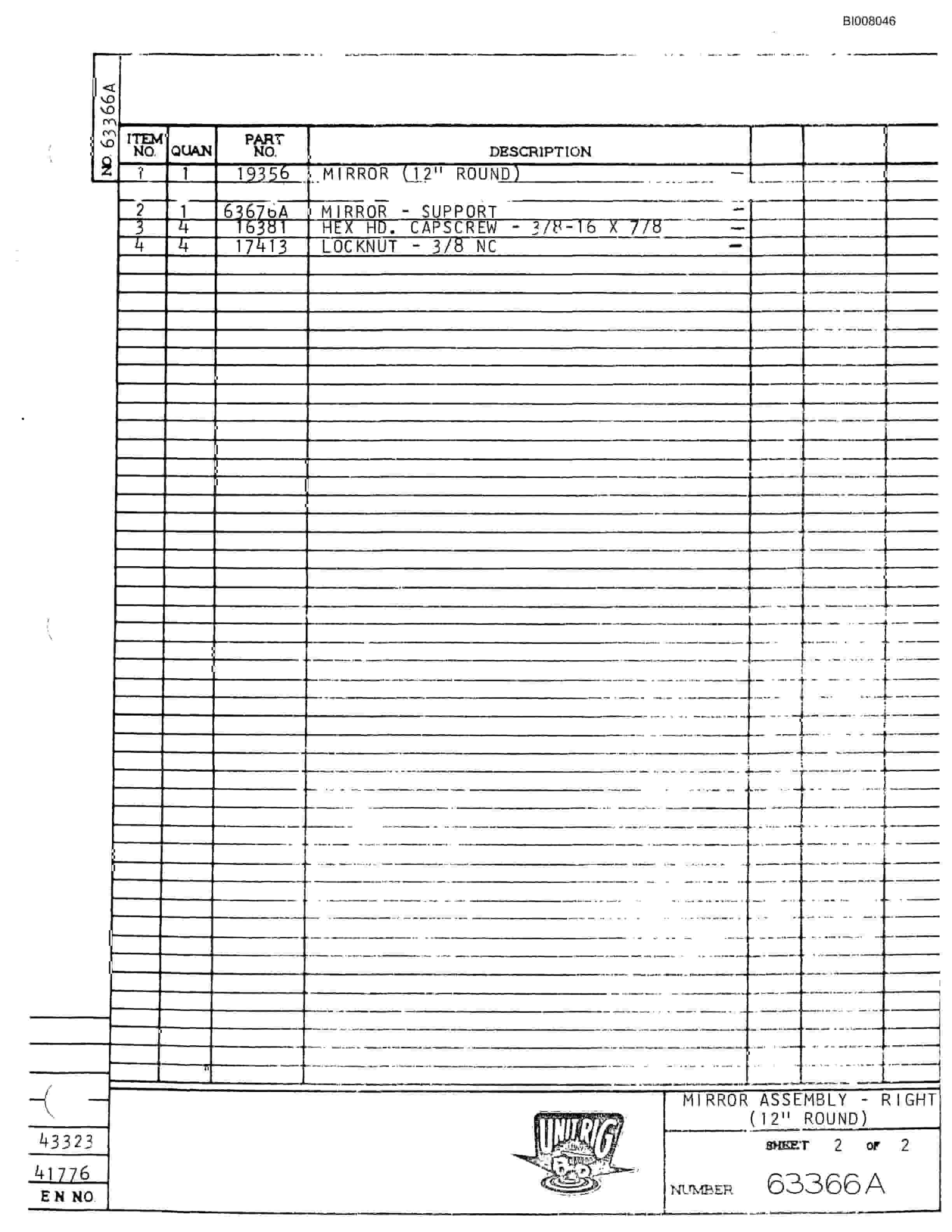 Bucyrus M-85 Parts Catalog BI008046-2