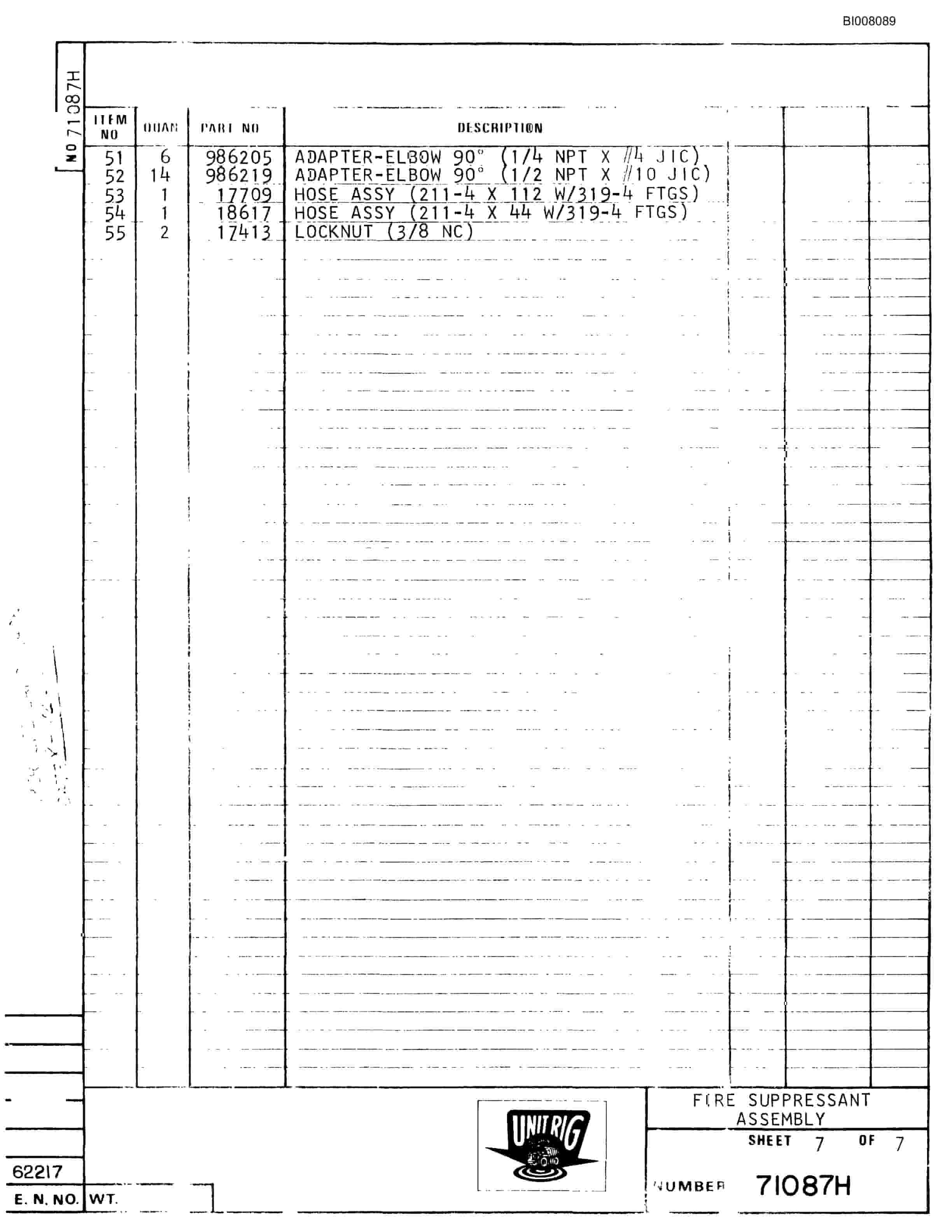 Bucyrus M-85 Parts Catalog BI008089-3